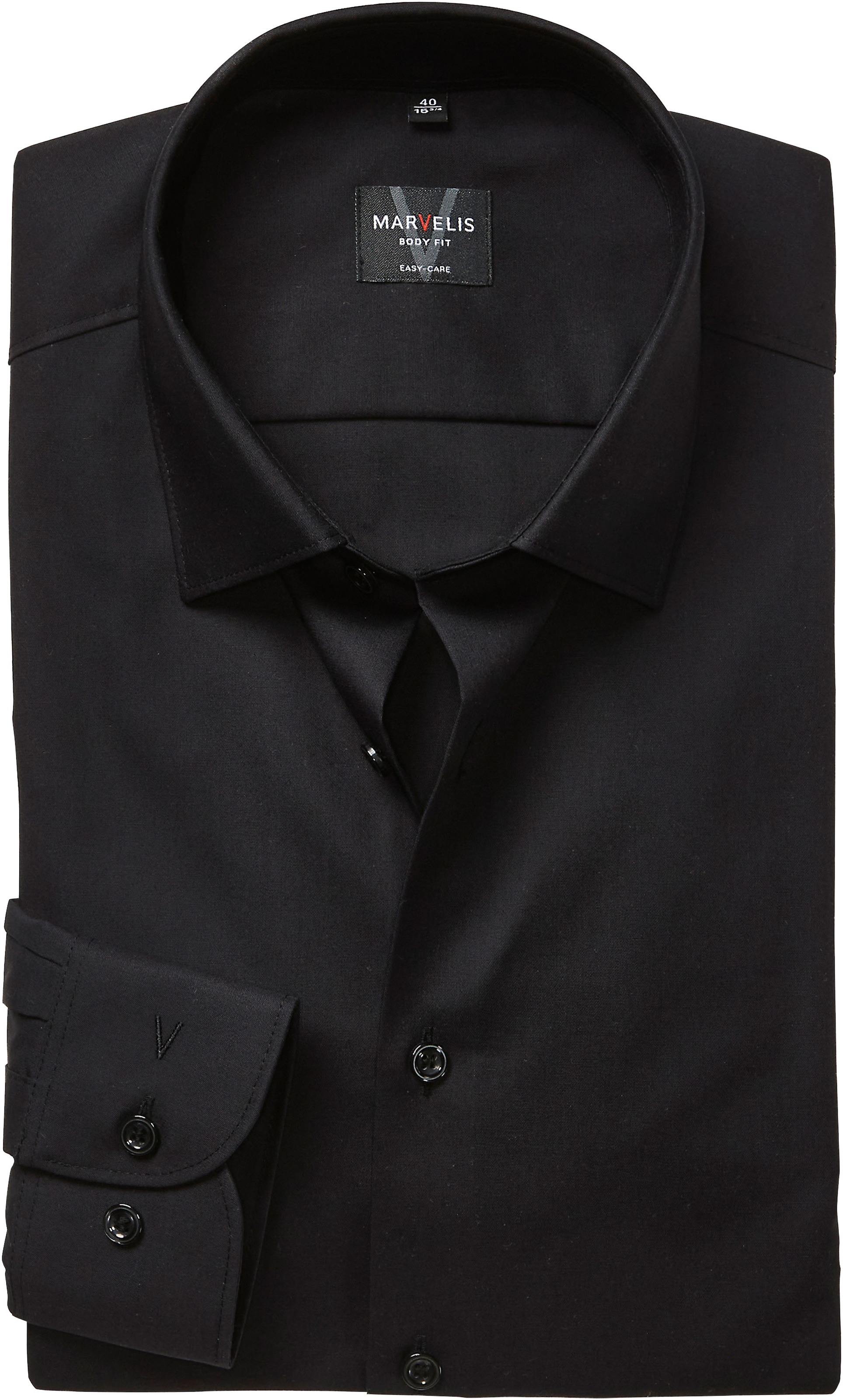 MARVELIS Langarmhemd New York Kentkragen, Businesshemd, körpernah, extra langer Arm