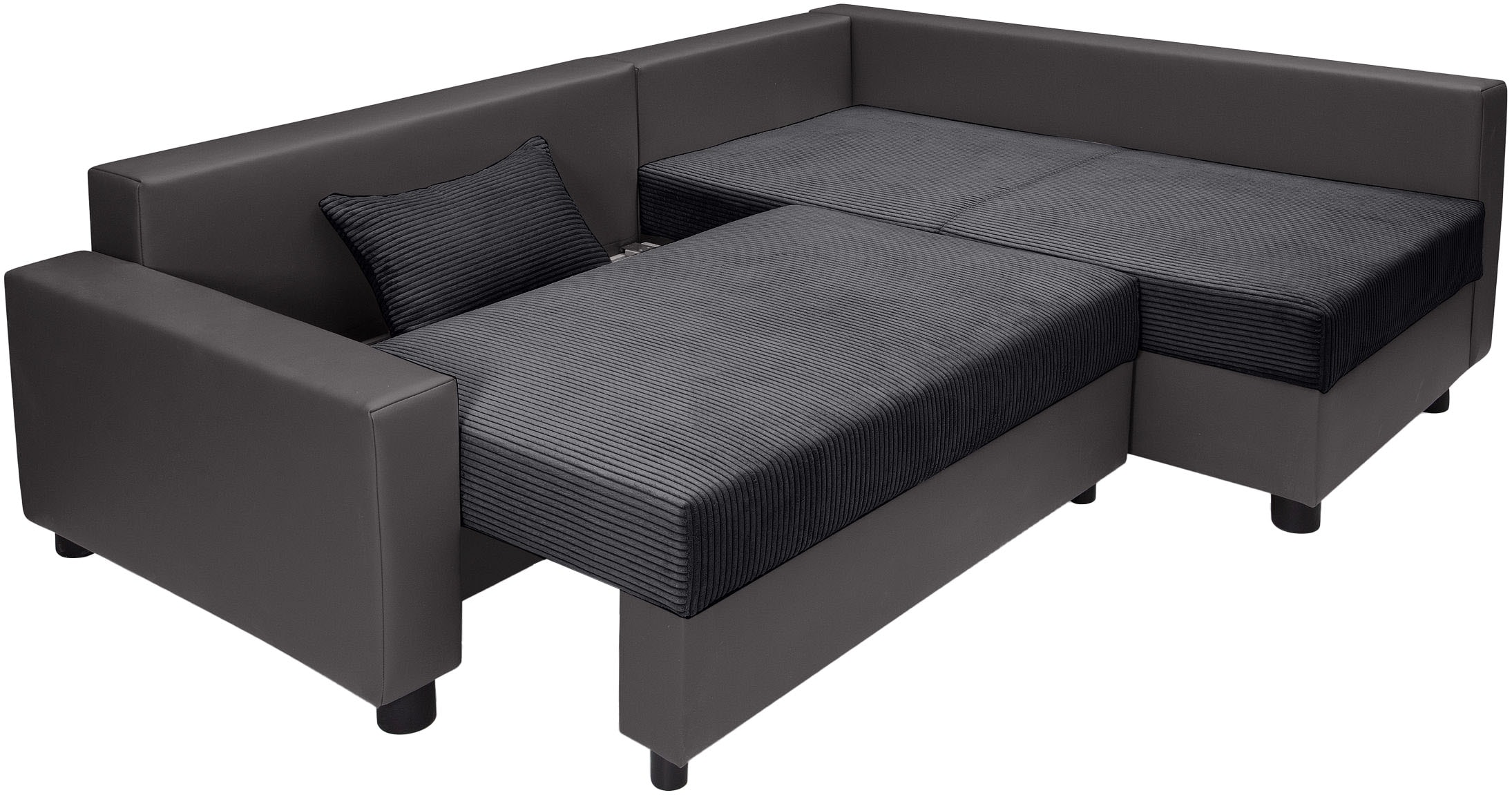 COLLECTION AB Ecksofa »Parma L-Form«, mit Schlaffunktion und Bettkasten, inklusive Kissen, Bonellfederkern