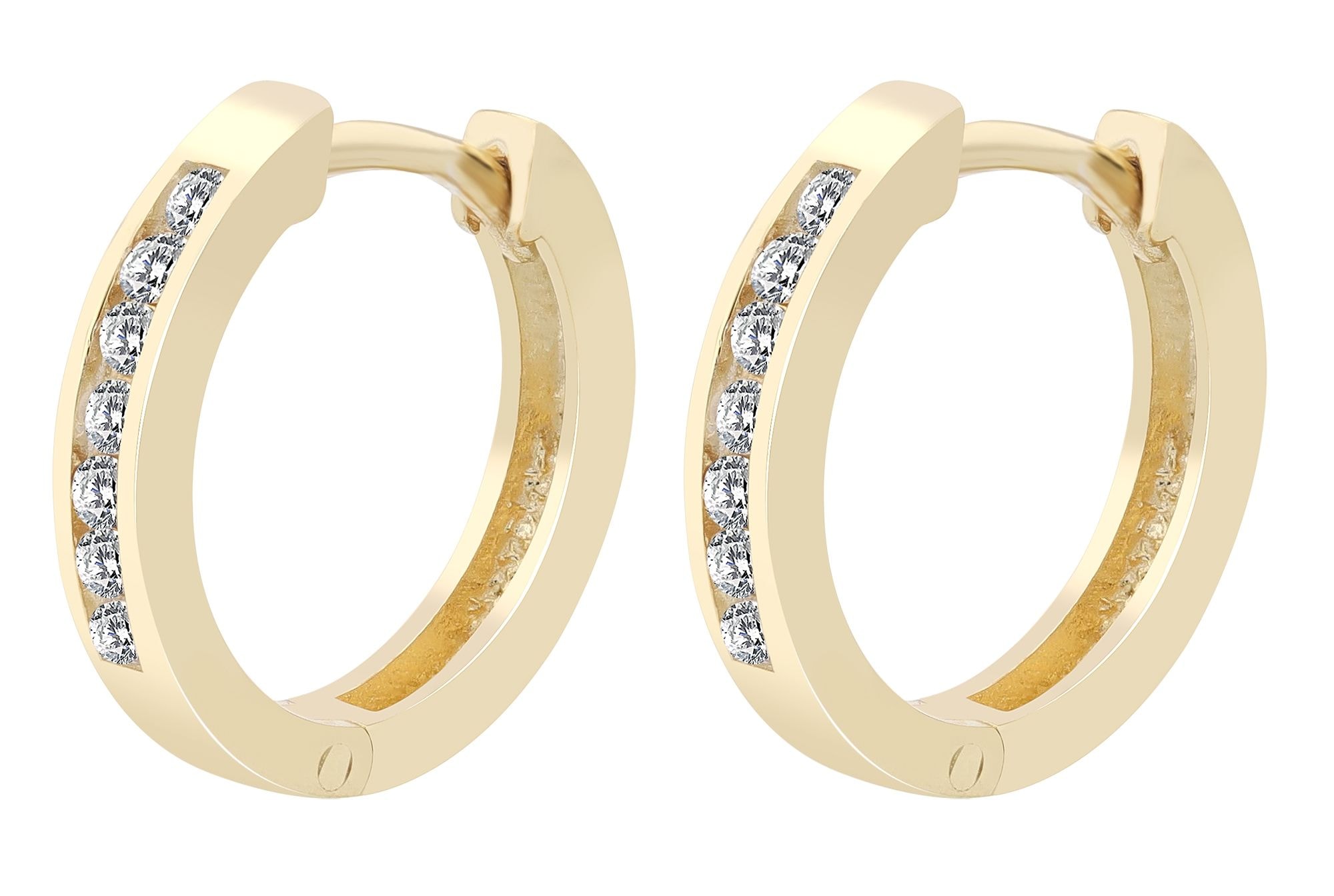 Adelia´s Paar Creolen »Damen Ohrringe ¿ Klappcreole aus 925 Silber mit Zirkonia«