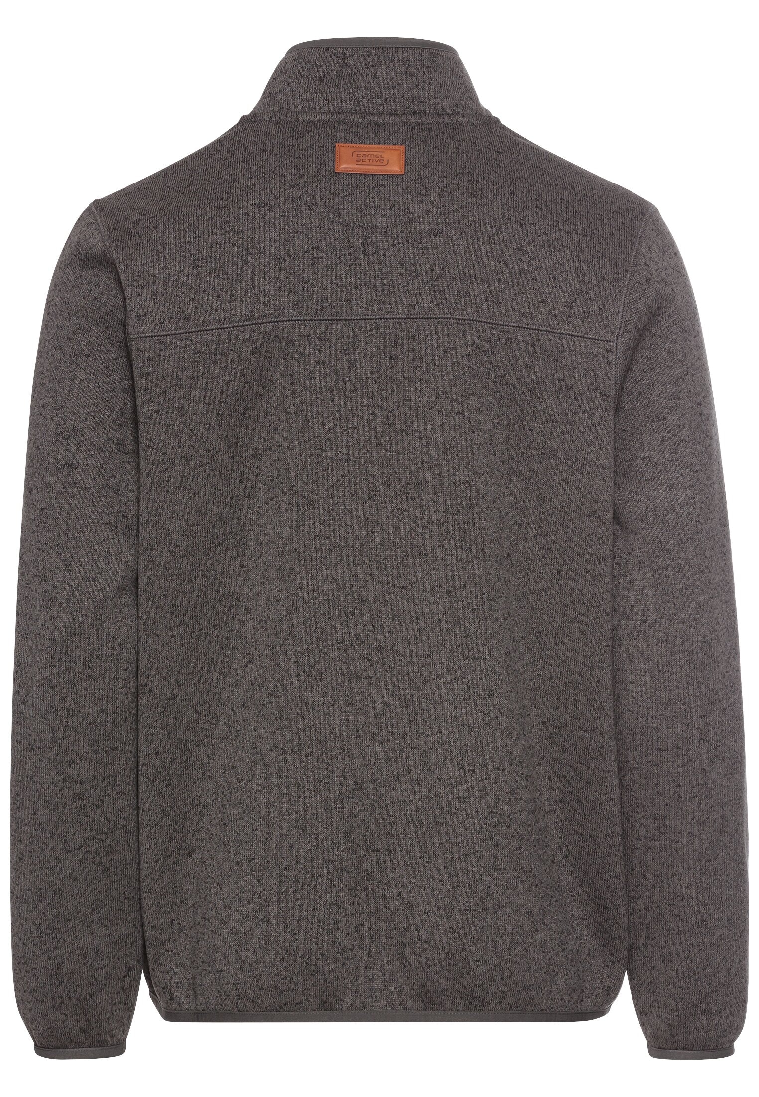 camel active Strickjacke, in melierter Optik und mit Stehkragen