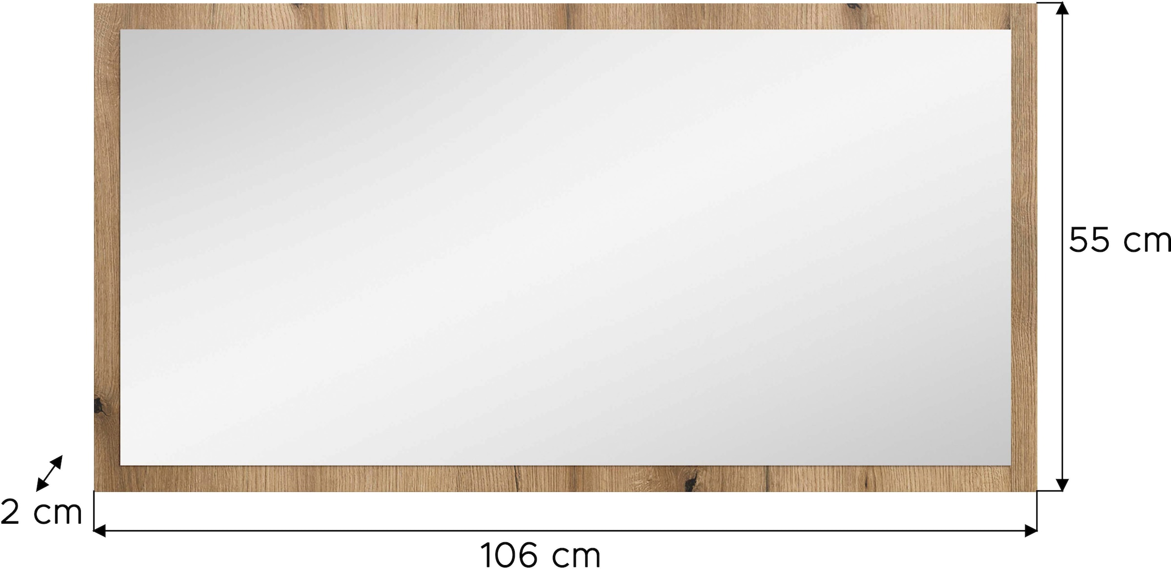 INOSIGN Spiegel »TATIO,106x55x2 cm, große Spiegelfläche« Garderobenspiegel, Flurspiegel