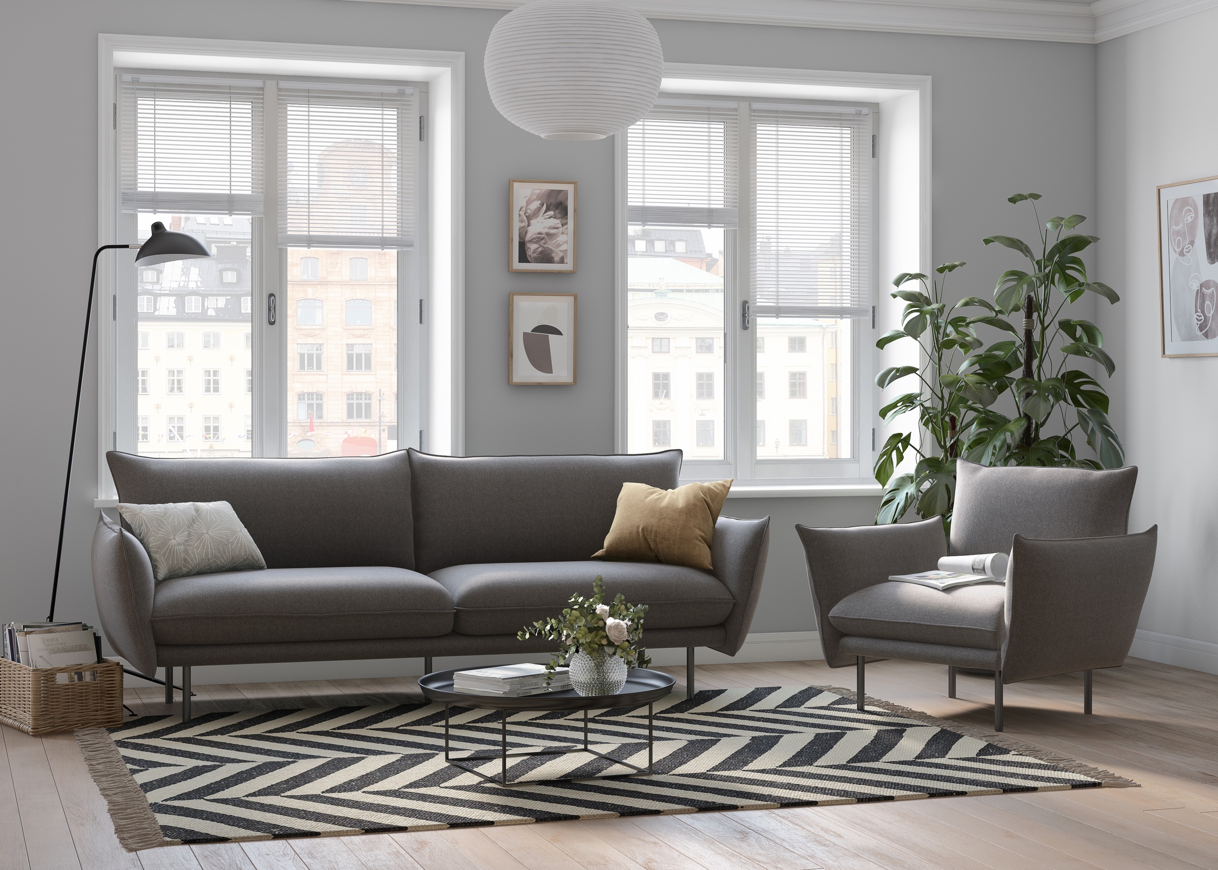 Home affaire 3-Sitzer »Stine« Besonderes Design durch Kissenoptik und Keder, by Morten Georgsen