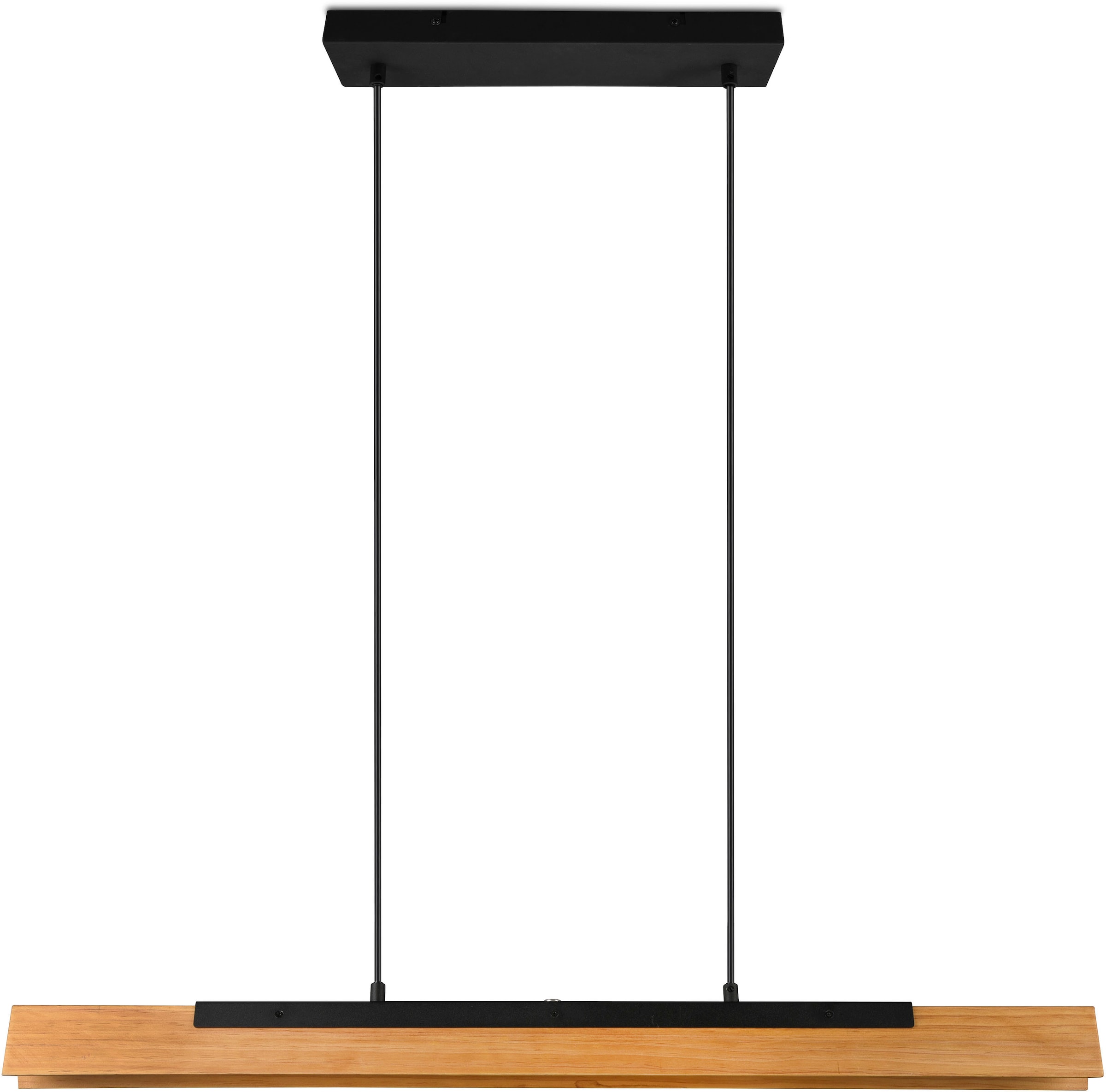 TRIO Leuchten LED Pendelleuchte »Kerala«, 1 flammig, Leuchtmittel LED-Board | LED fest integriert, Hängelampe aus Holz + Metall, Touchdimmer, höhenverstellbar, warmweiß