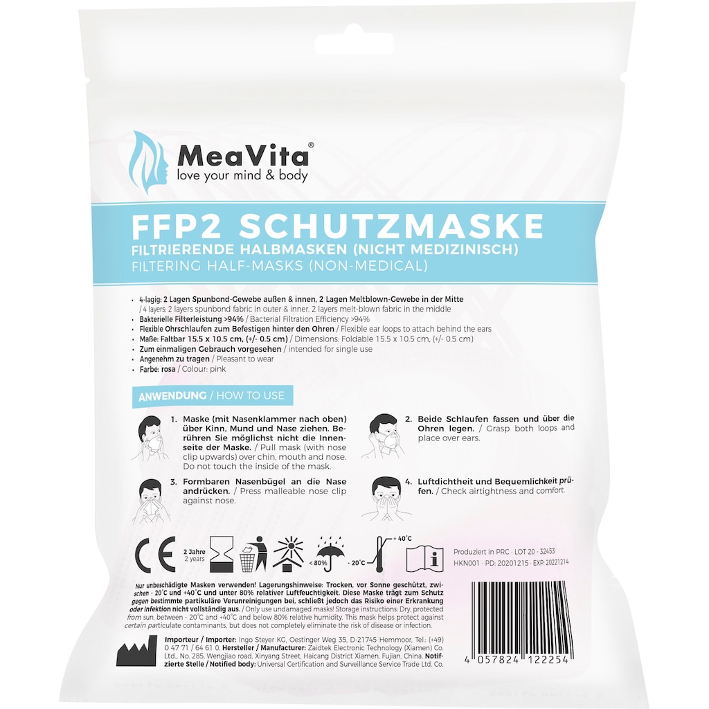 Filtrierende Halbmasken FFP2, (Packung, 10 St.)