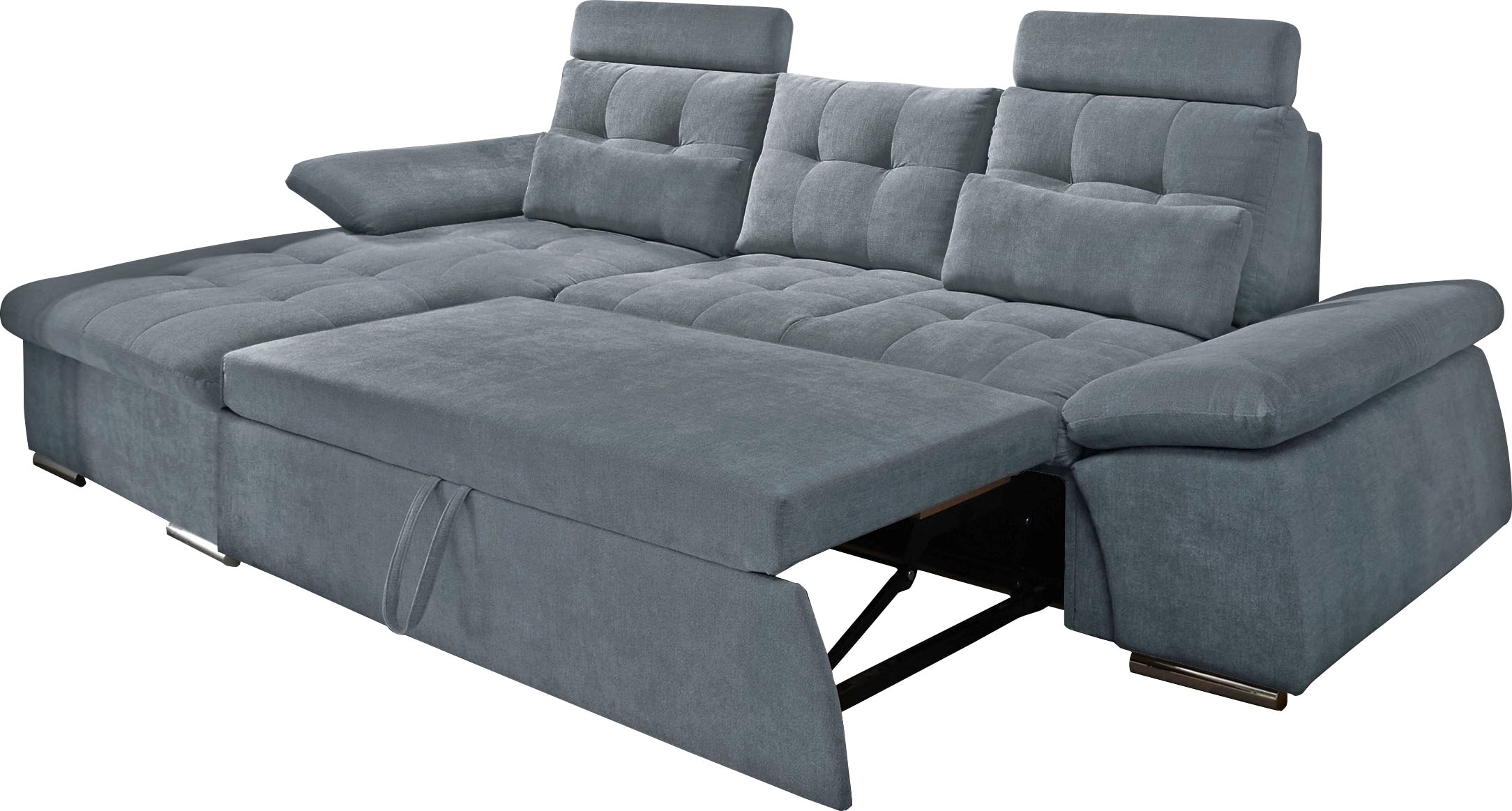 ED EXCITING DESIGN Ecksofa »Nalo L-Form«, mit Bettfunktion, Armteilverstellung, Kopfstützen & 2 Nierenkissen