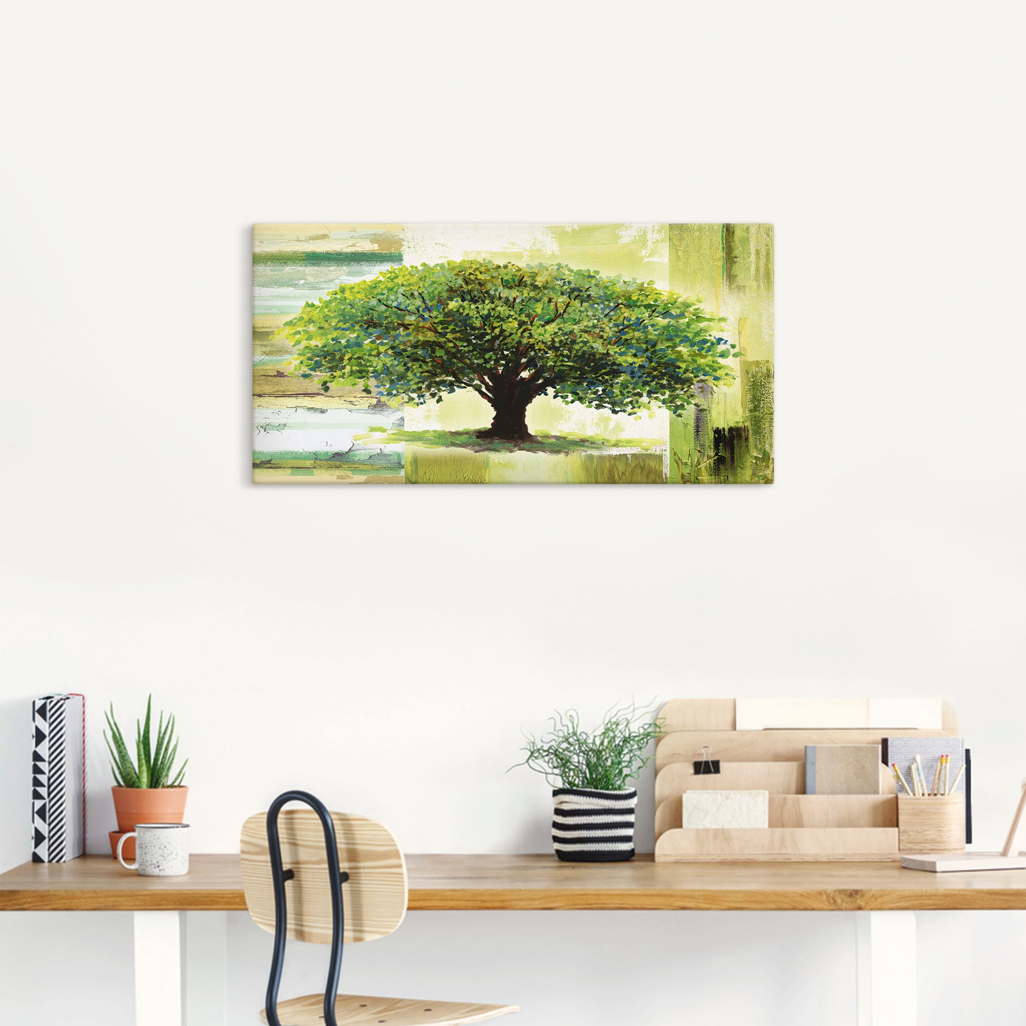 Artland Wandbild »Frühlingsbaum auf abstraktem Hintergrund«, Bäume, (1 St.),  als Alubild, Outdoorbild, Leinwandbild, Poster in verschied. Größen  bestellen bei OTTO