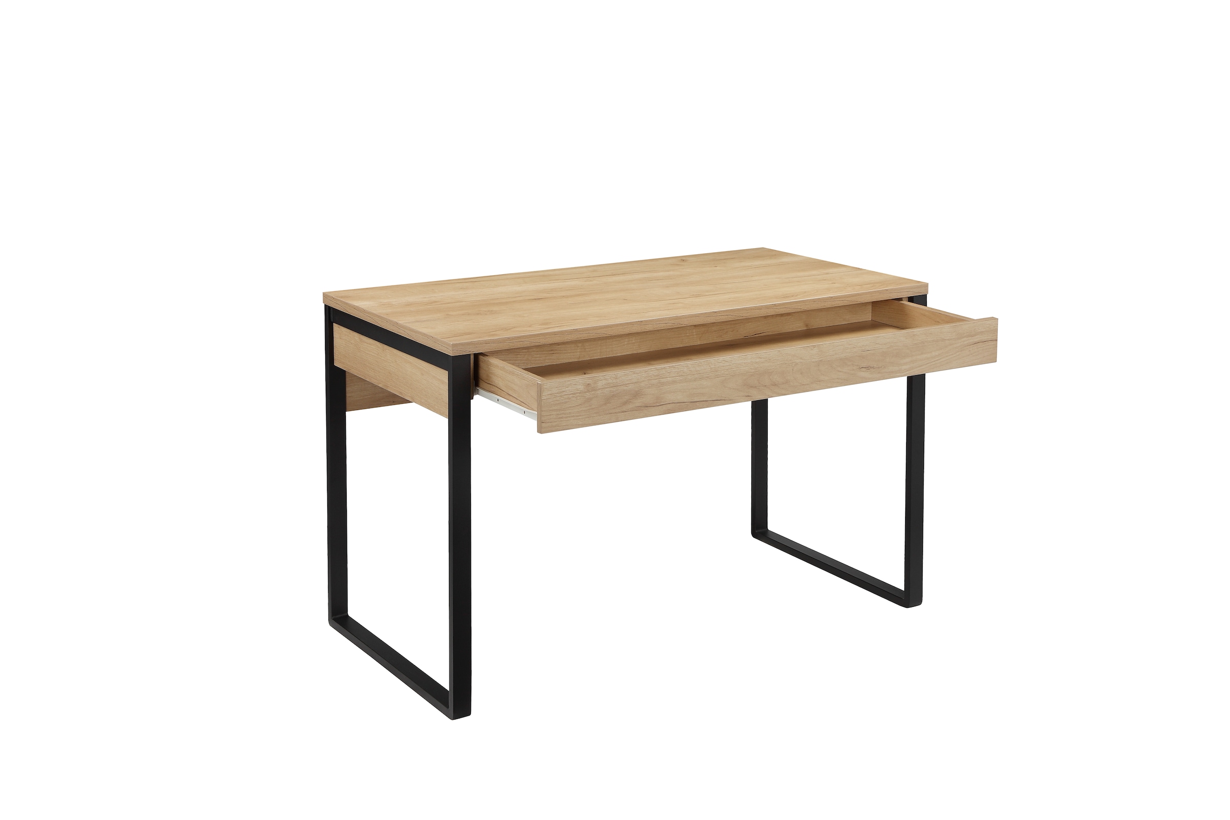 Places of Style Schreibtisch »Moid, Computertisch im modernen Design,«, Breite 120/140/160 cm, mit Metallbeinen & Schublade
