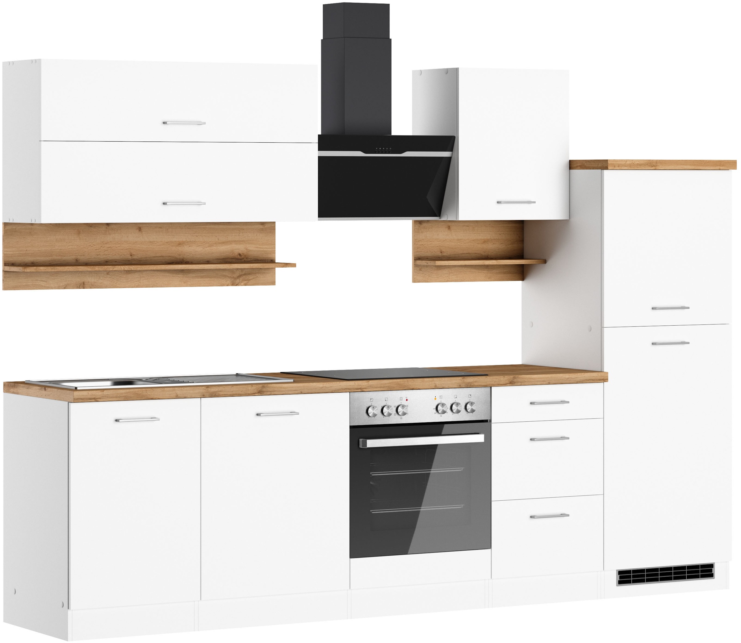 KOCHSTATION Küchenzeile »KS-Milan«, 280 cm breit, robuste Metallauszüge, viel Stauraum
