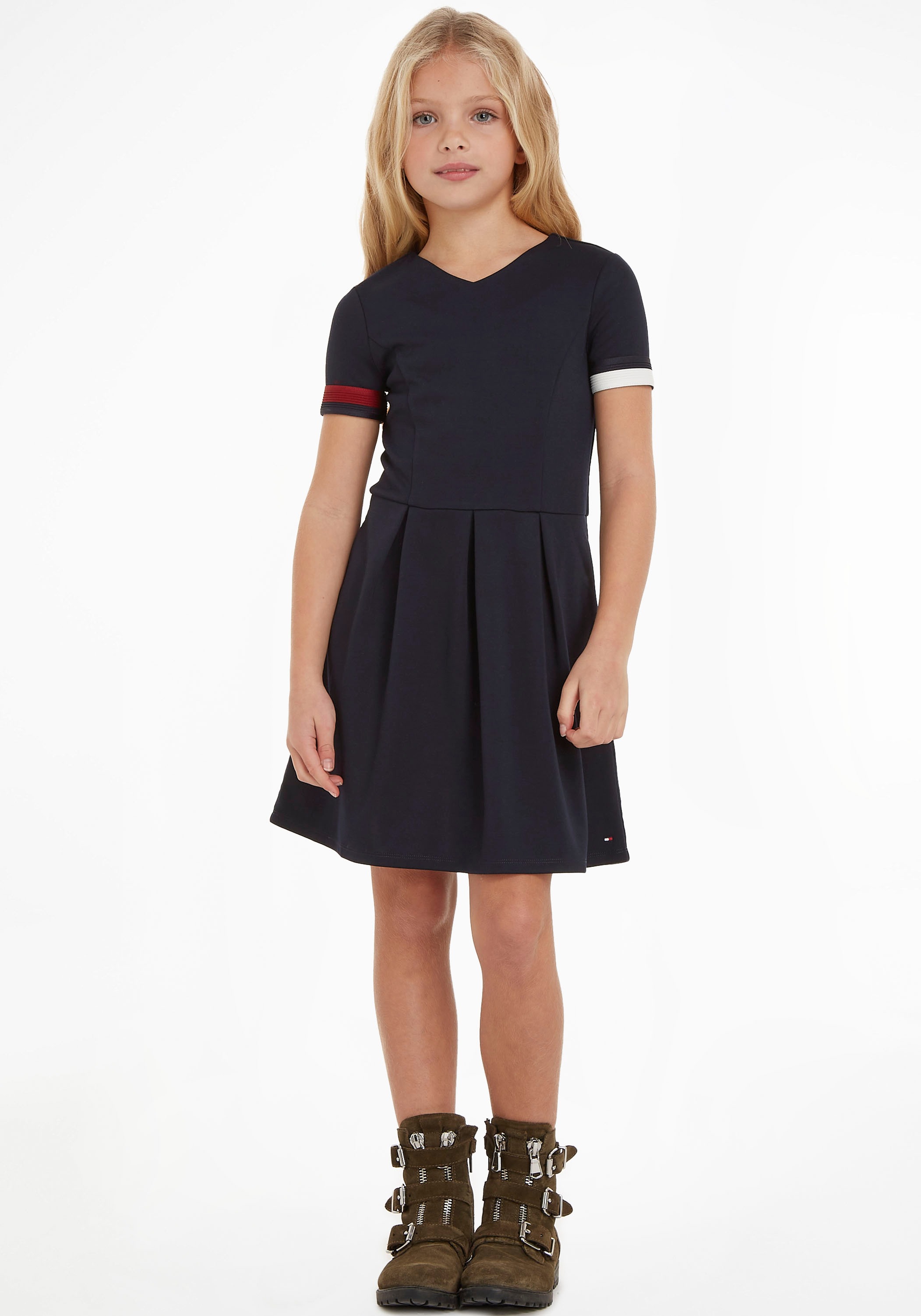 Tommy Hilfiger Blusenkleid »GLOBAL STRIPE PUNTO DRESS«, Kinder Kids Junior  MiniMe,für Mädchen online bei OTTO