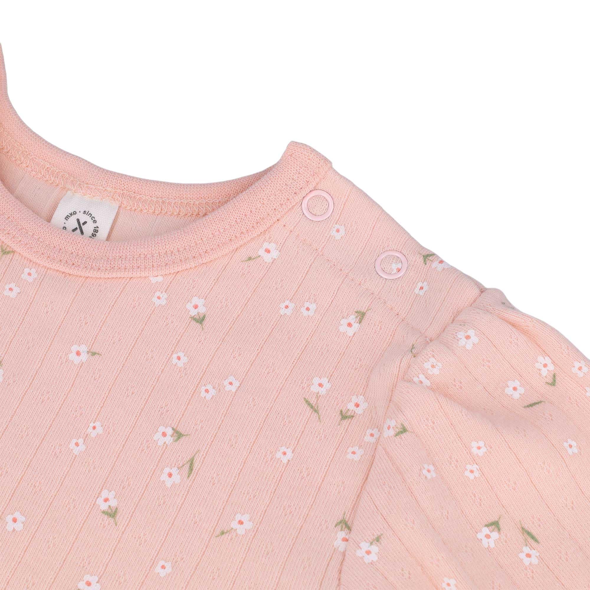 MAXIMO T-Shirt 1 Blassrosa, Blumen-Alloverprint, Longsleeve, Baby-Girl