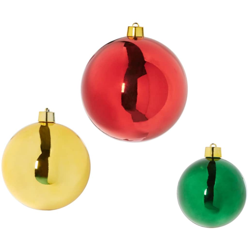 Schneider Weihnachtsbaumkugel »XXL-Kugeln, Weihnachtsdeko aussen, Christbaumschmuck, Christbaumkugeln«, (3 St.)