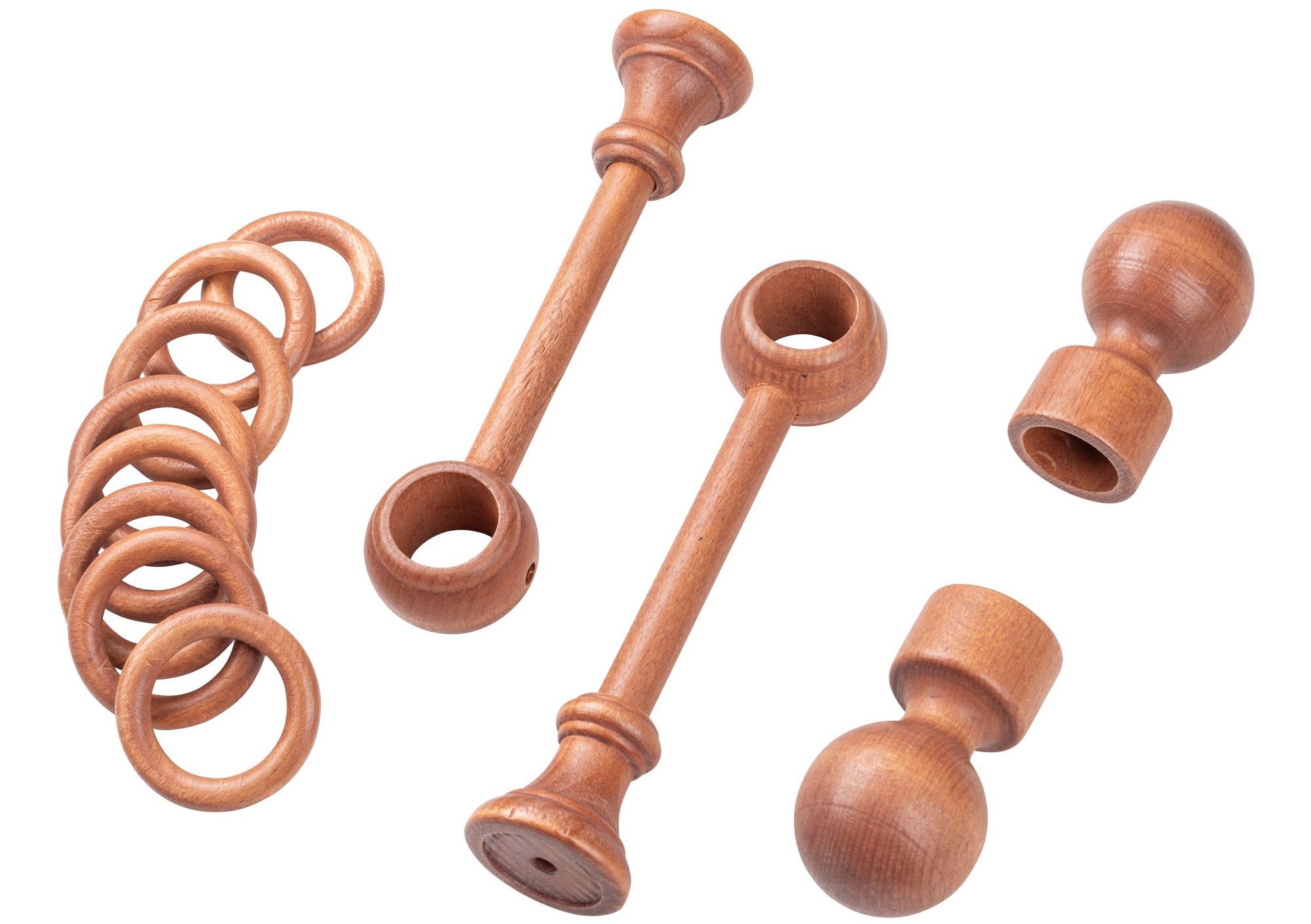 SN DECO GROUP Gardinenstange »Giro« 1 läufig-läufig Fixmaß 28 mm, Holz, verschiedene Längen und Farben, Komplettset