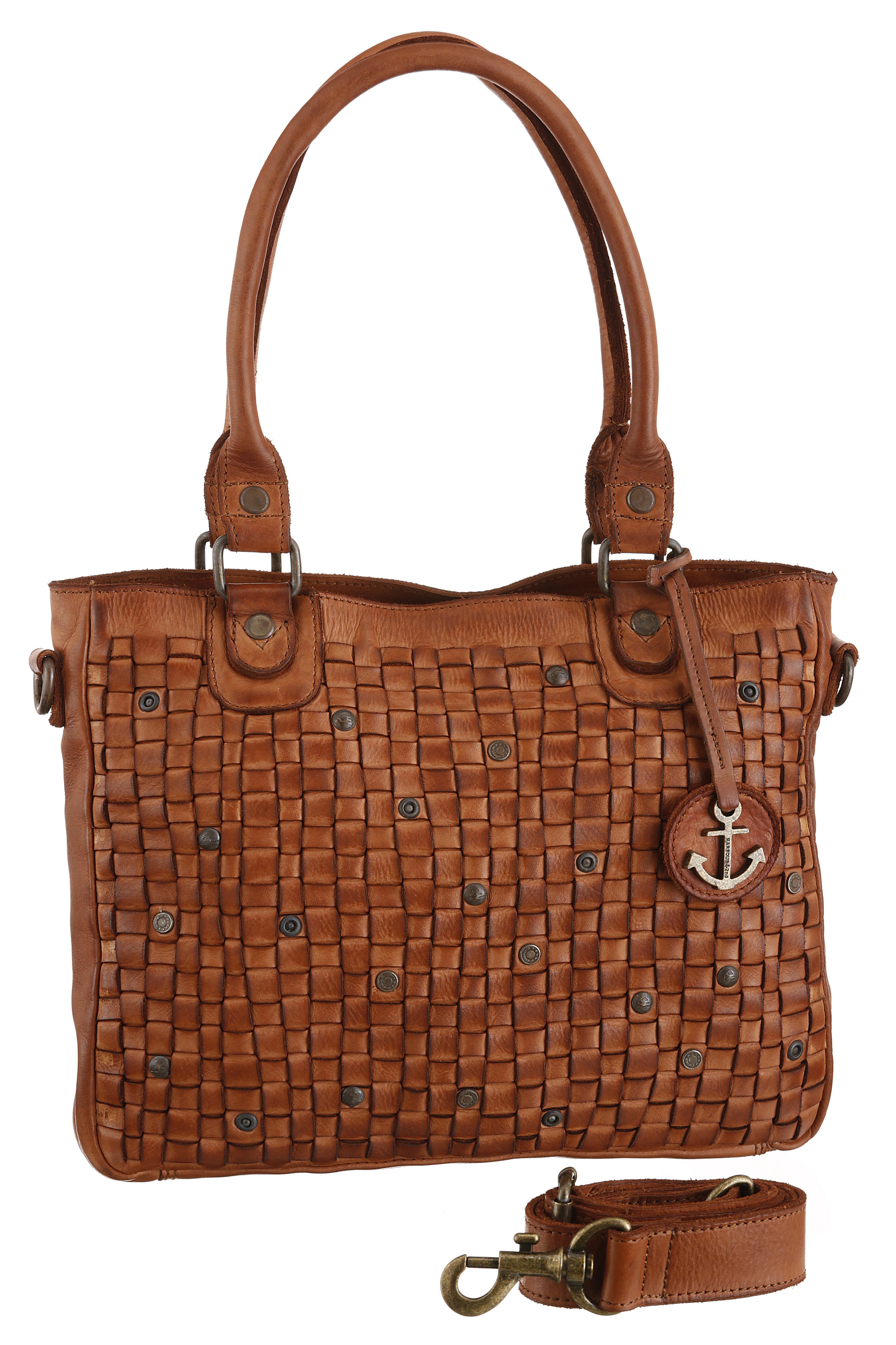 Henkeltasche, Leder in schöner Flechtoptik