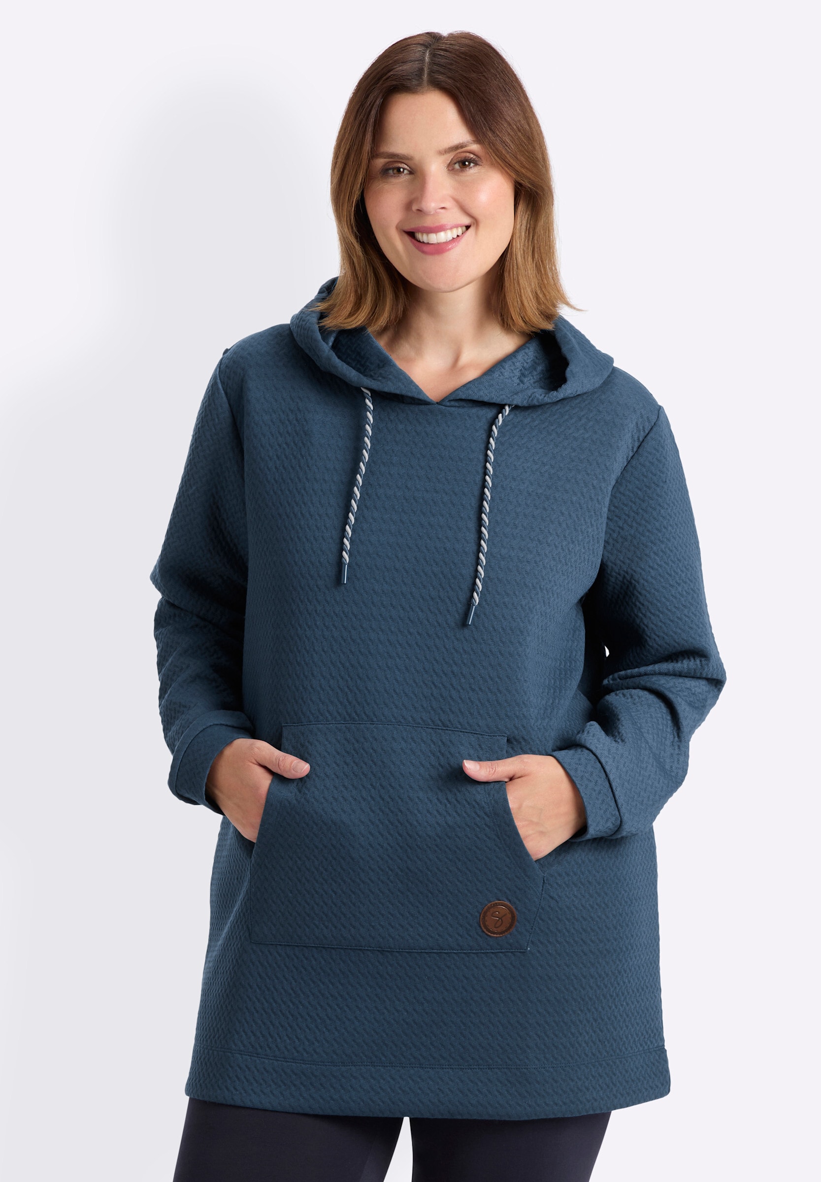 Sheego Sweatshirt »Sweatshirt Sweatshirt mit Kapuzenkragen und Kängurutaschen«
