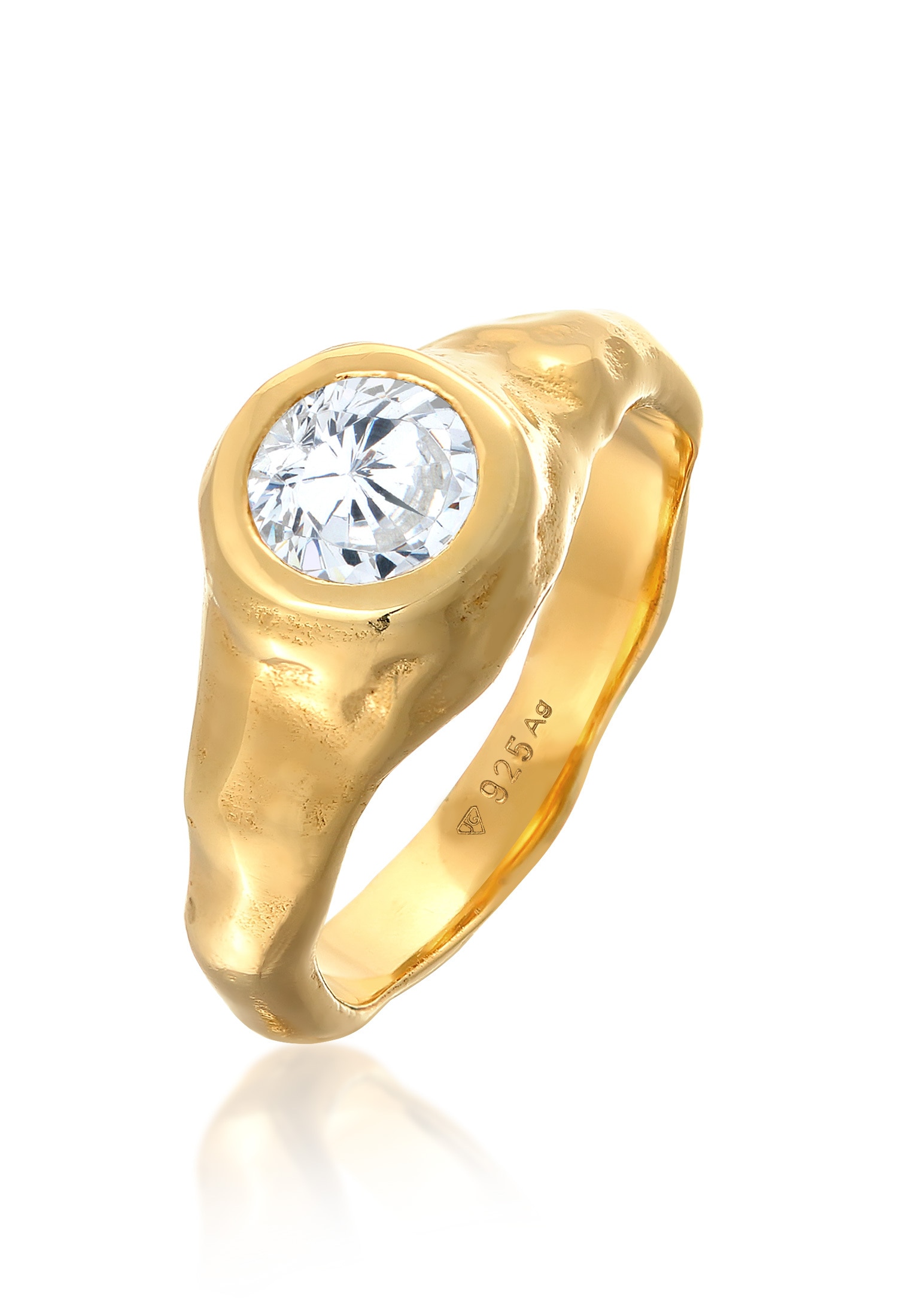 Siegelring »Ring Siegelring Zirkonia Organic Design 925 Silber«