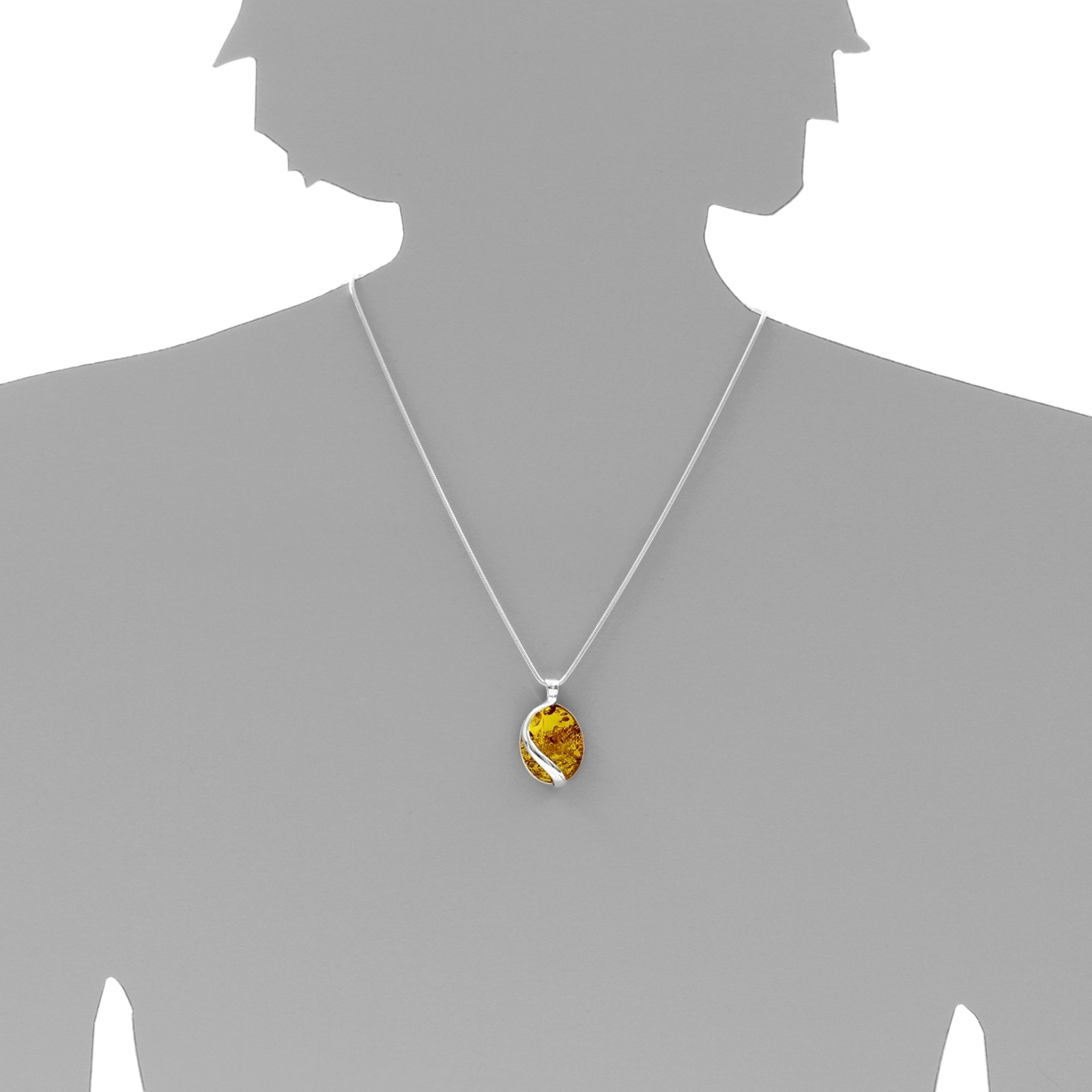 OSTSEE-SCHMUCK Kette mit Anhänger »- Estefanja - Silber 925/000 - Bernstein«