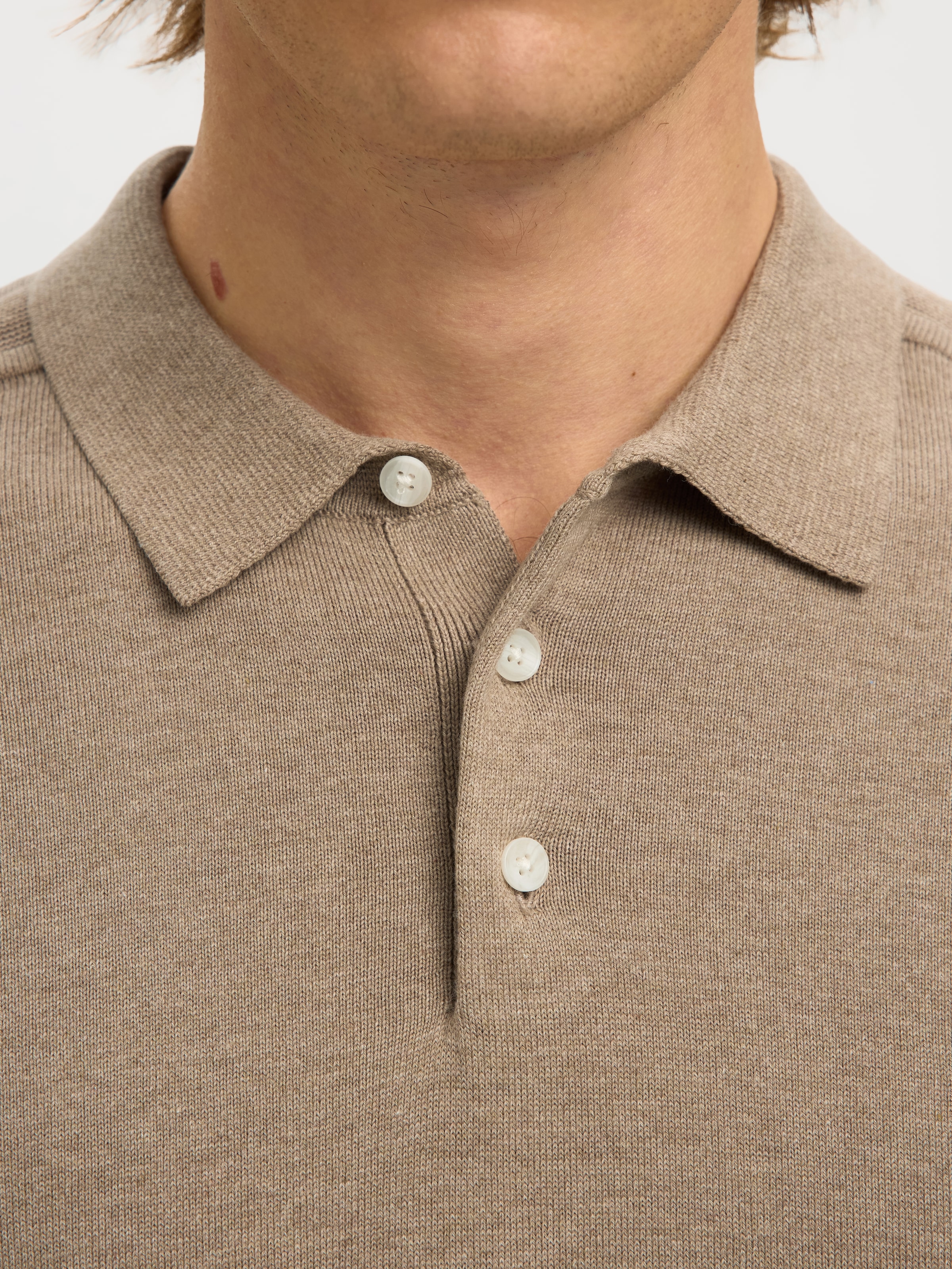 SELECTED Poloshirt »SLHBERG SS KNIT POLO NOOS« aus Feinstrick