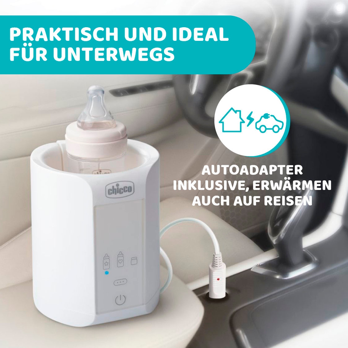 Chicco Flaschenwärmer »Zuhause/Unterwegs«, inkl. Adapter für das Auto