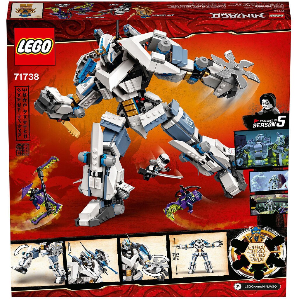 LEGO® Konstruktionsspielsteine »Zanes Titan-Mech (71738), LEGO® NINJAGO®«, (840 St.)
