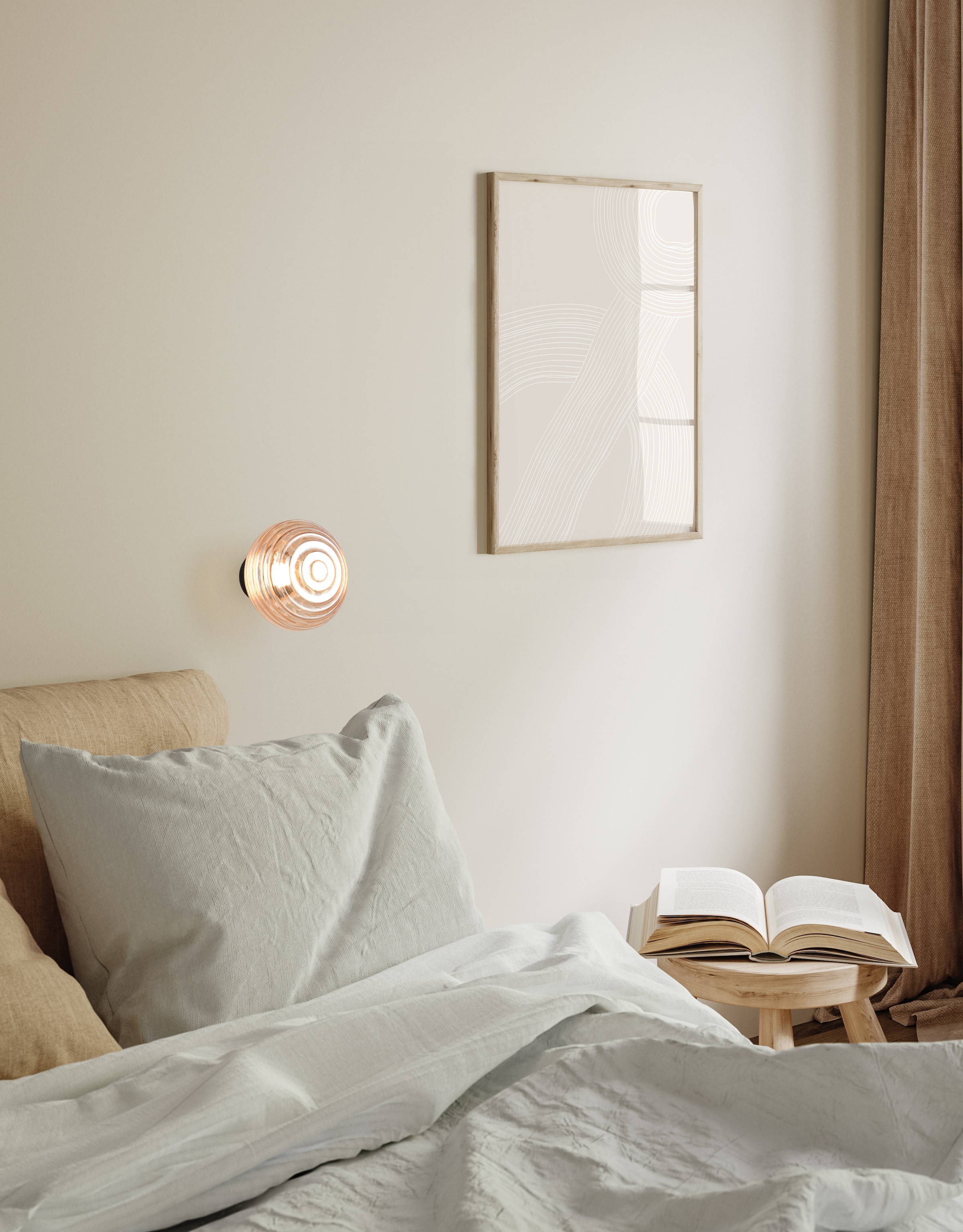 REALITY Leuchten LED Wandleuchte »EARL, runde Akku Wandlampe mit Touchdimmer, USB-Anschluss Ø 15,5cm« LED-Board 1 Stk. Warmweiß Akku Wandlampe Glasschirm, einfache Wandbefestigung, Tiefe 15 cm