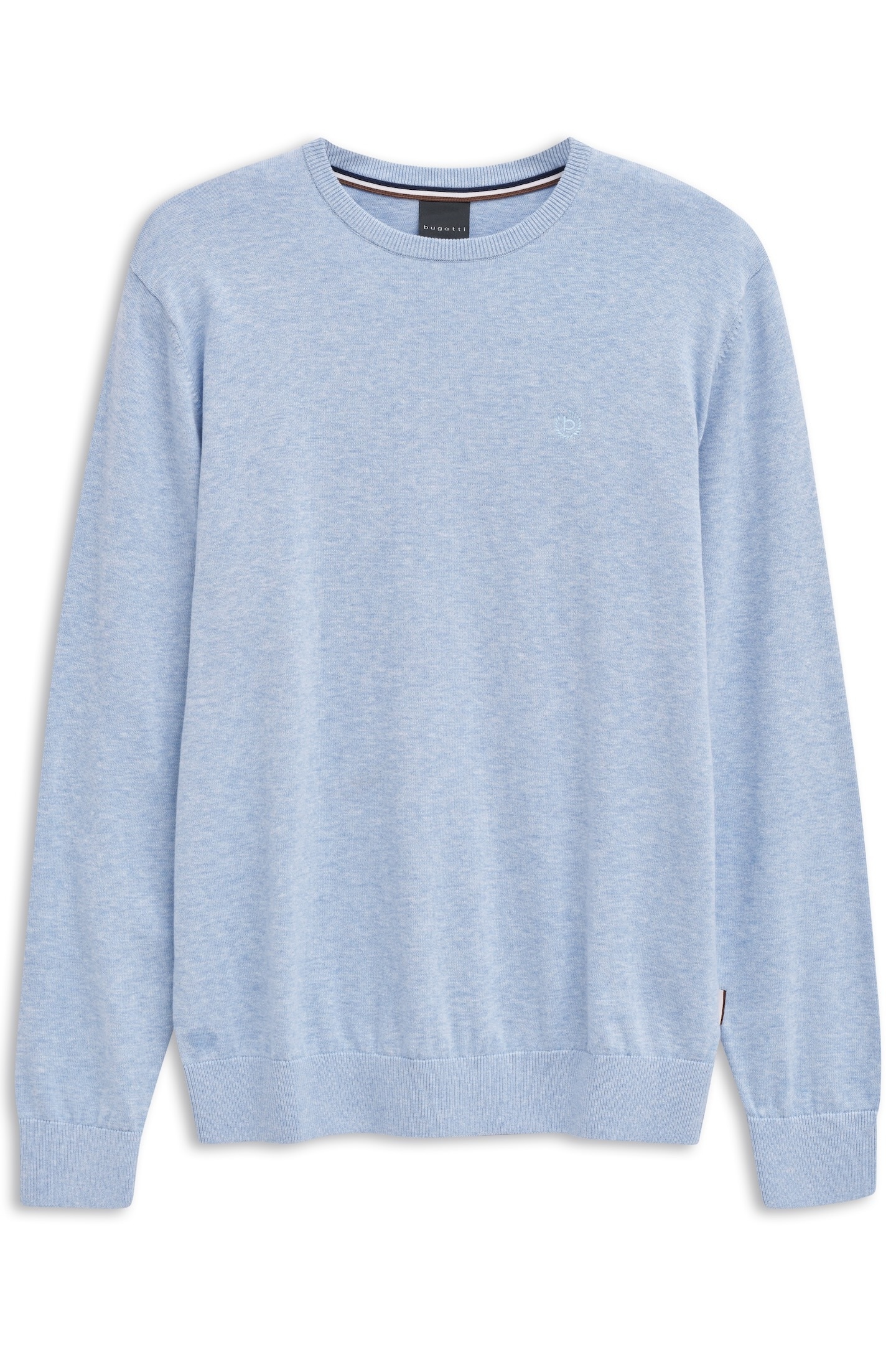 bugatti Rundhalspullover »Basic Essential« aus reiner Baumwolle