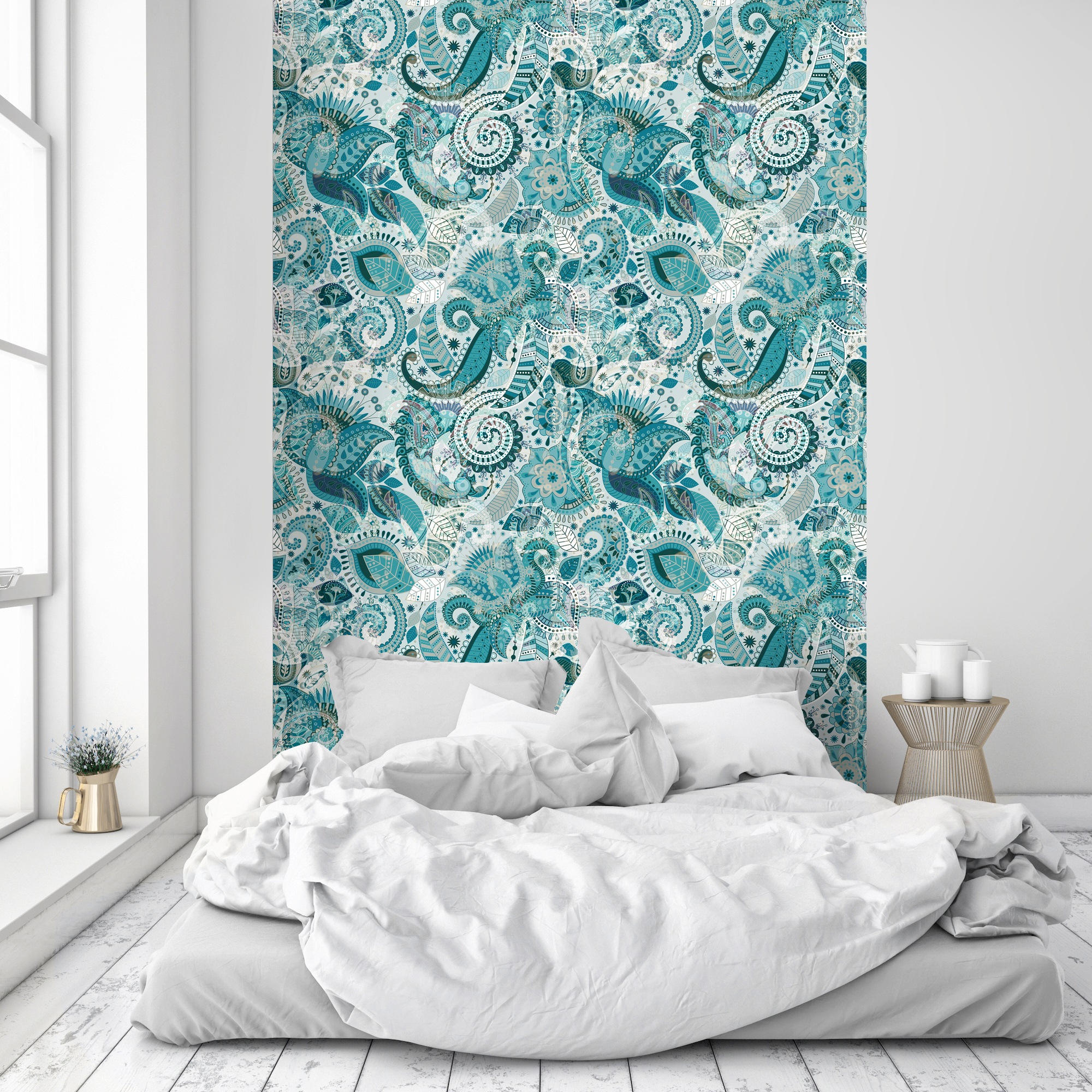 queence Vinyltapete »Elya« Barock | Kunst | bedruckt glatt 90x250cm, selbstklebend, kinderleichte Anbringung, , Sticker