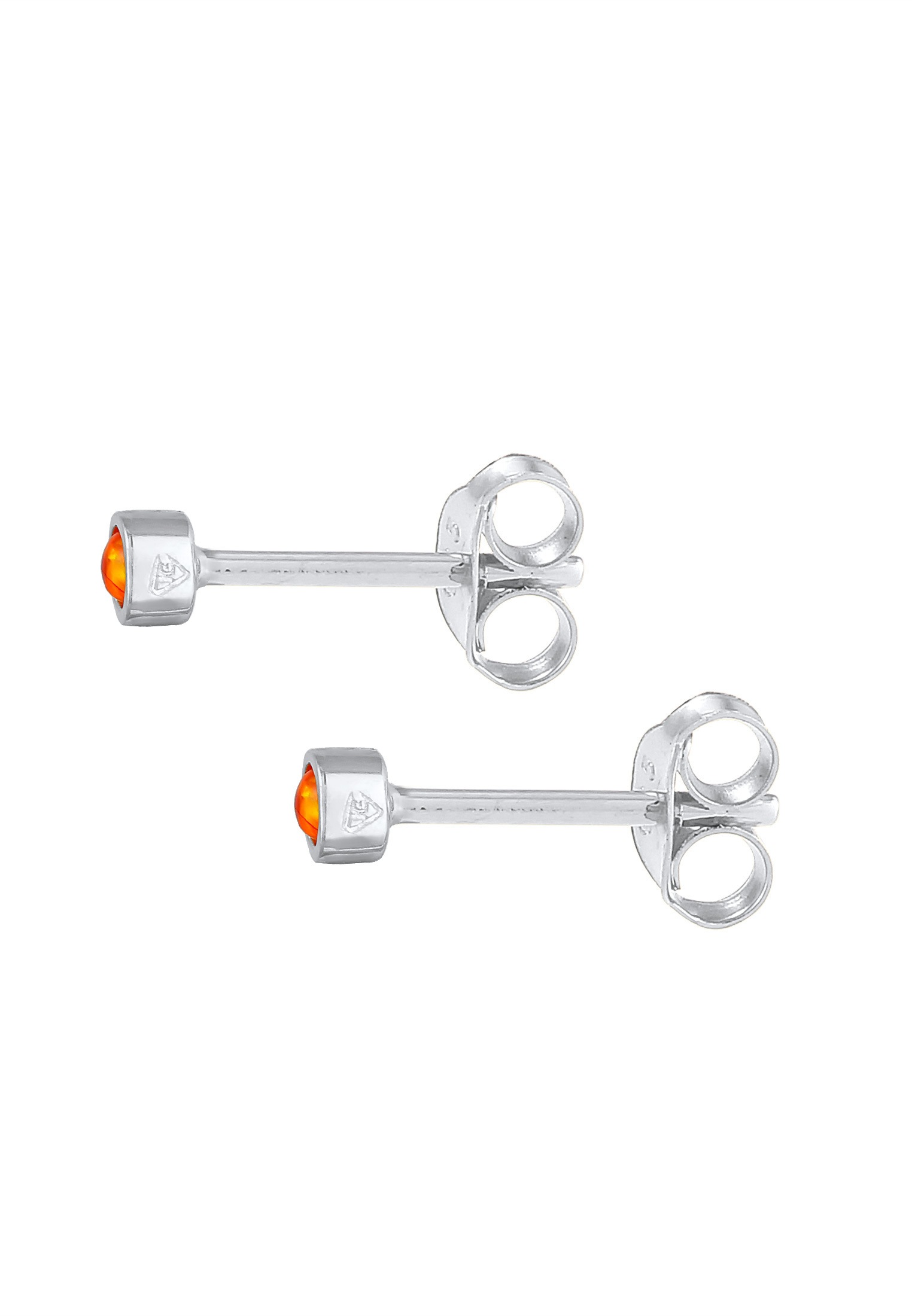 Elli Paar Ohrstecker »Ohrringe Stecker Rund Opal Synthetisch Orange 925 Silber«