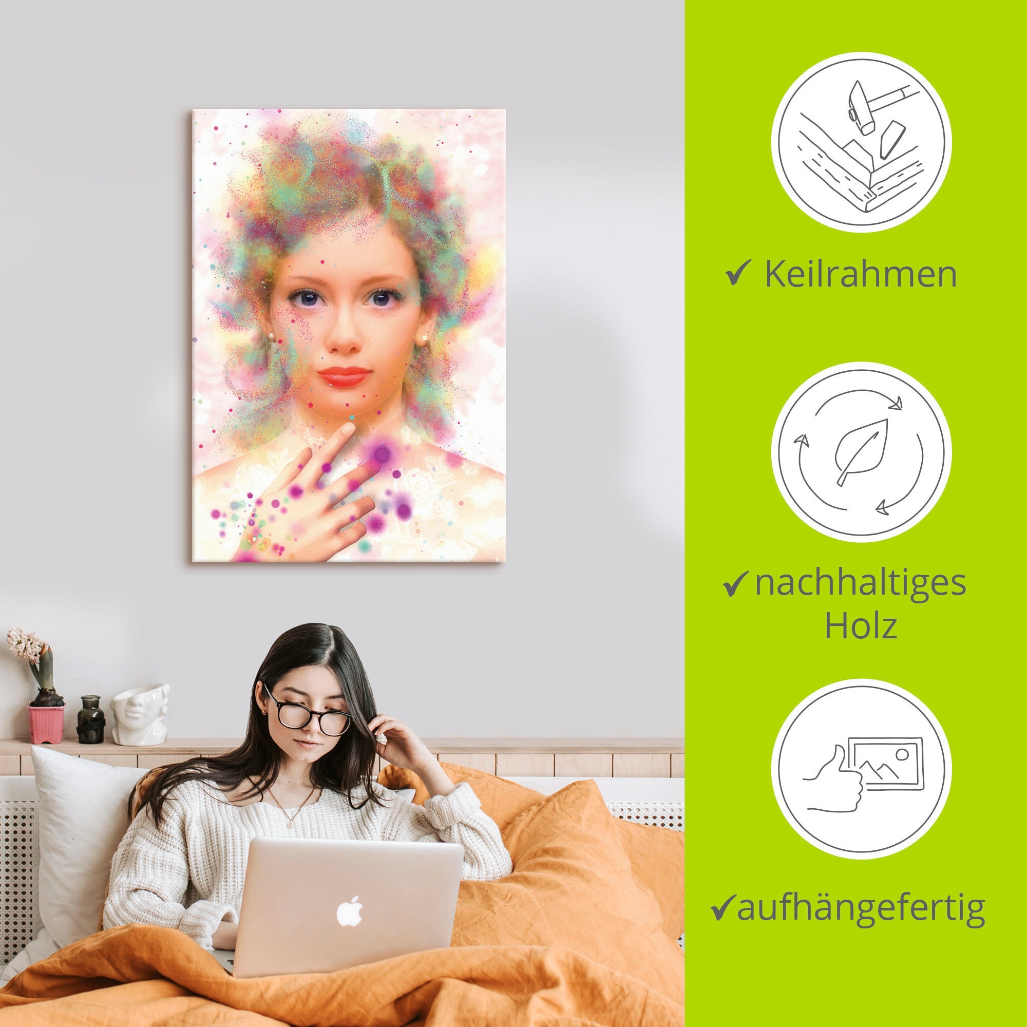 Artland Wandbild »Seelenfarben«, Bilder von Frauen, (1 St.), als Alubild, Leinwandbild, Wandaufkleber oder Poster in versch. Größen