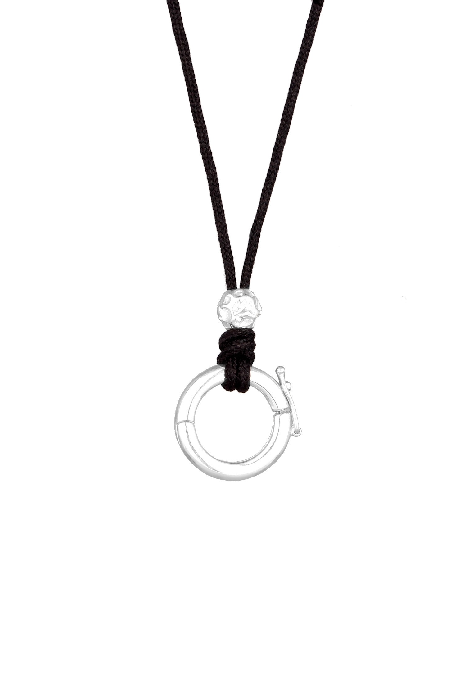 Kuzzoi Lange Kette »Halskette Nylonkette Charmträger Rund 925 Sterling Silber«