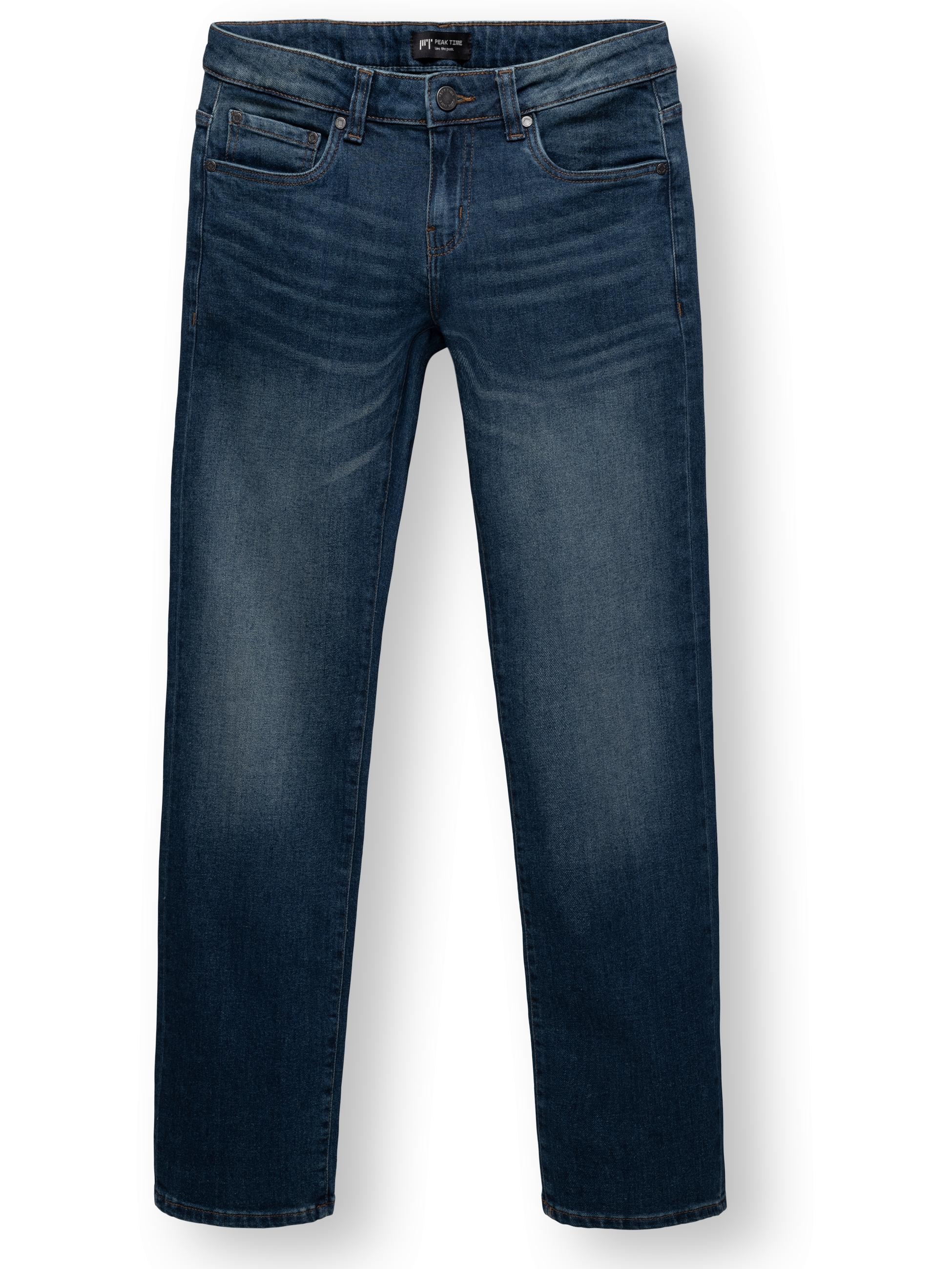 PEAK TIME Straight-Jeans »Straight-Jeans Orbis« Herren Jeans mit Logoprägung