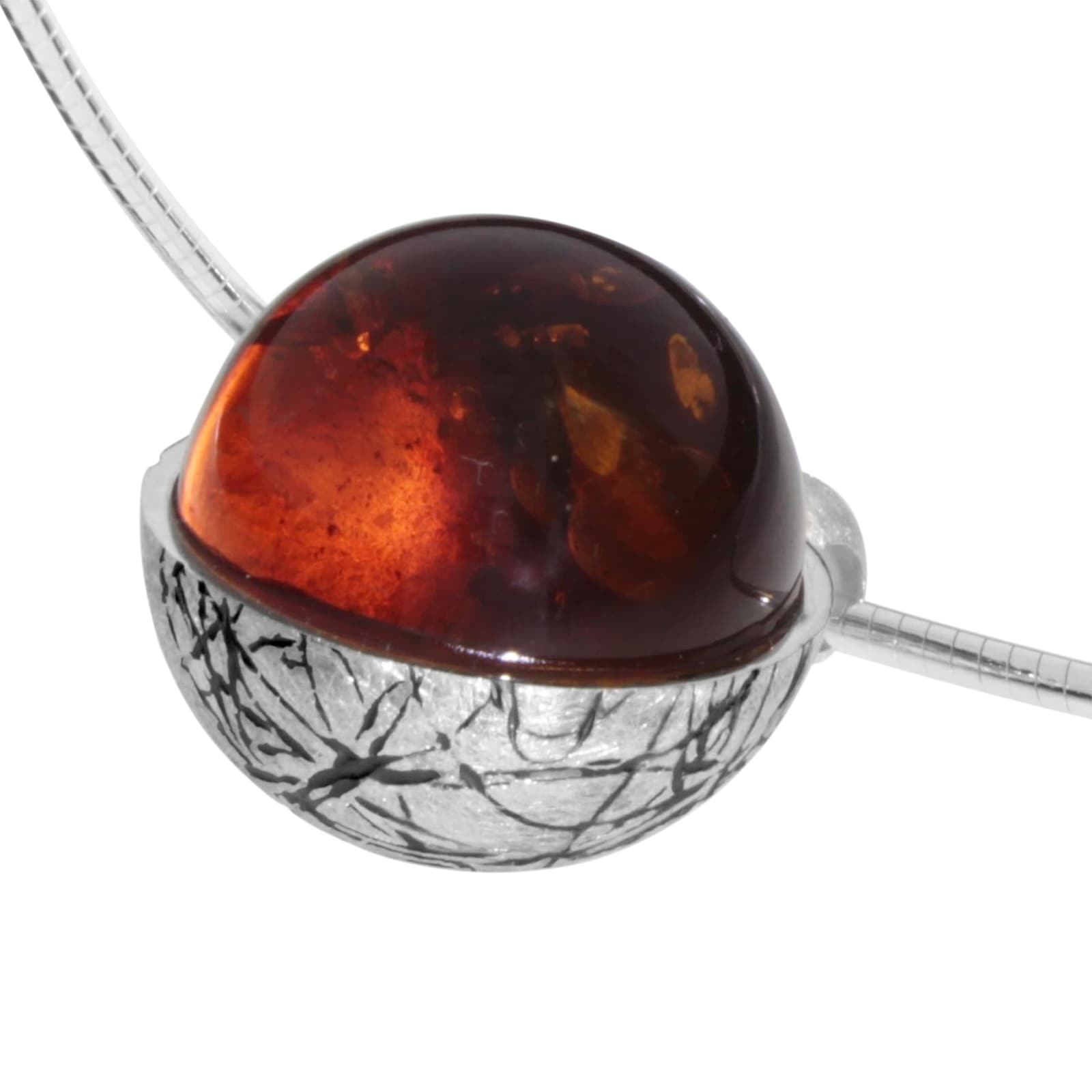 OSTSEE-SCHMUCK Kette mit Anhänger »- Gleiter-Kugel 16 mm-Sarah Vicenca - Silber 925/000 - Bernstein«