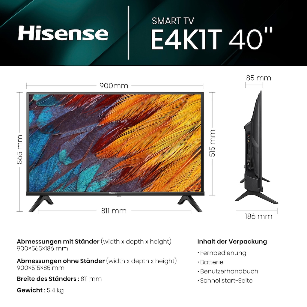 Hisense LED-Fernseher, 100 cm/40 Zoll, Full HD, Smart-TV