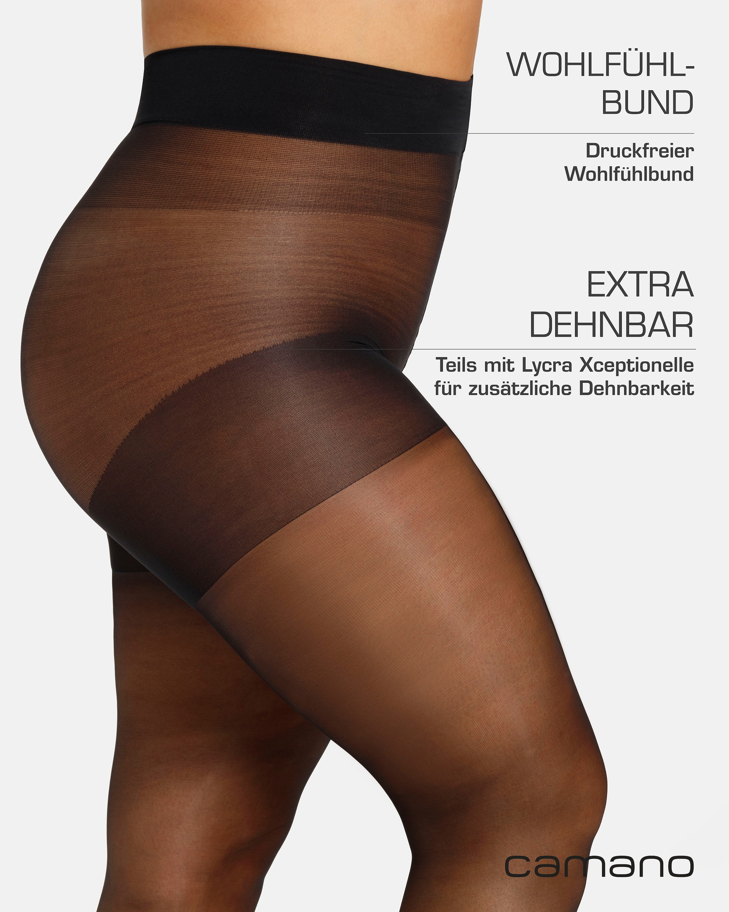 Camano Feinstrumpfhose »fine curvy«, (1 St.), mit nahtlosem Bundabschluss