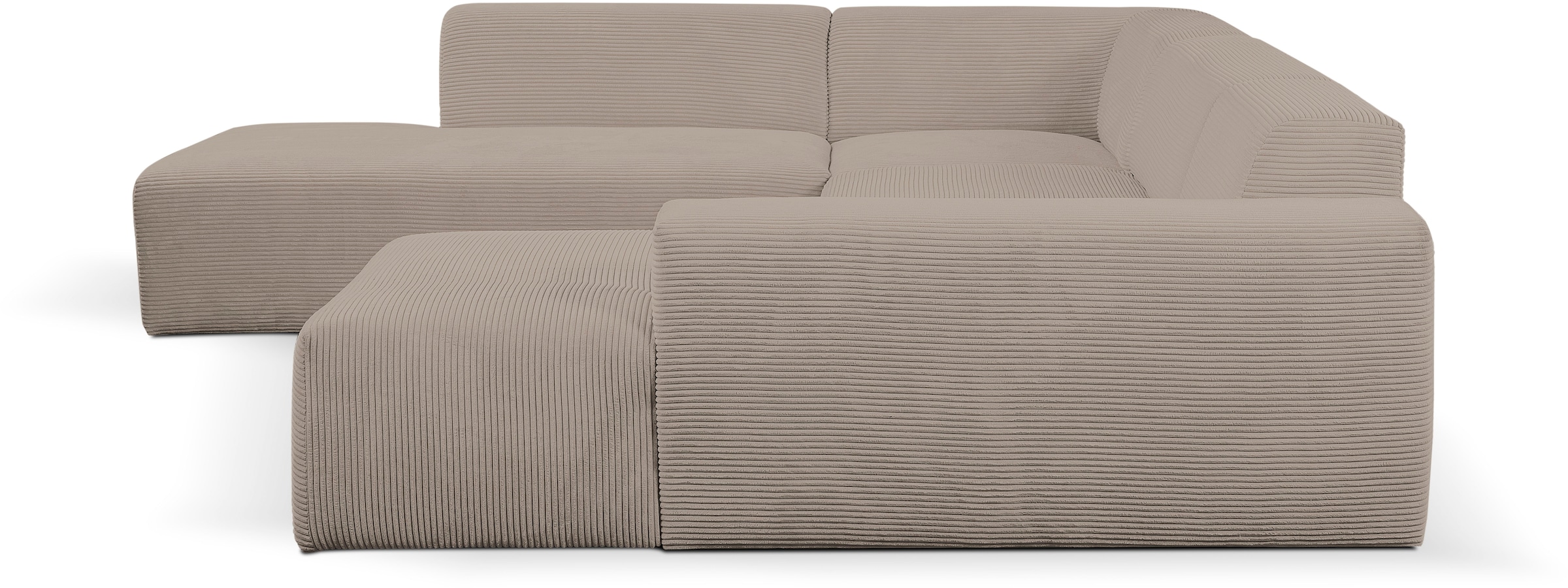 WERK2 Wohnlandschaft »Zeus viel Platz, Breite 330cm, modern und zeitlos, U-Form«, Curvy Trend Wohnlandschaft mit urbaner Optik auch in weichem Cord