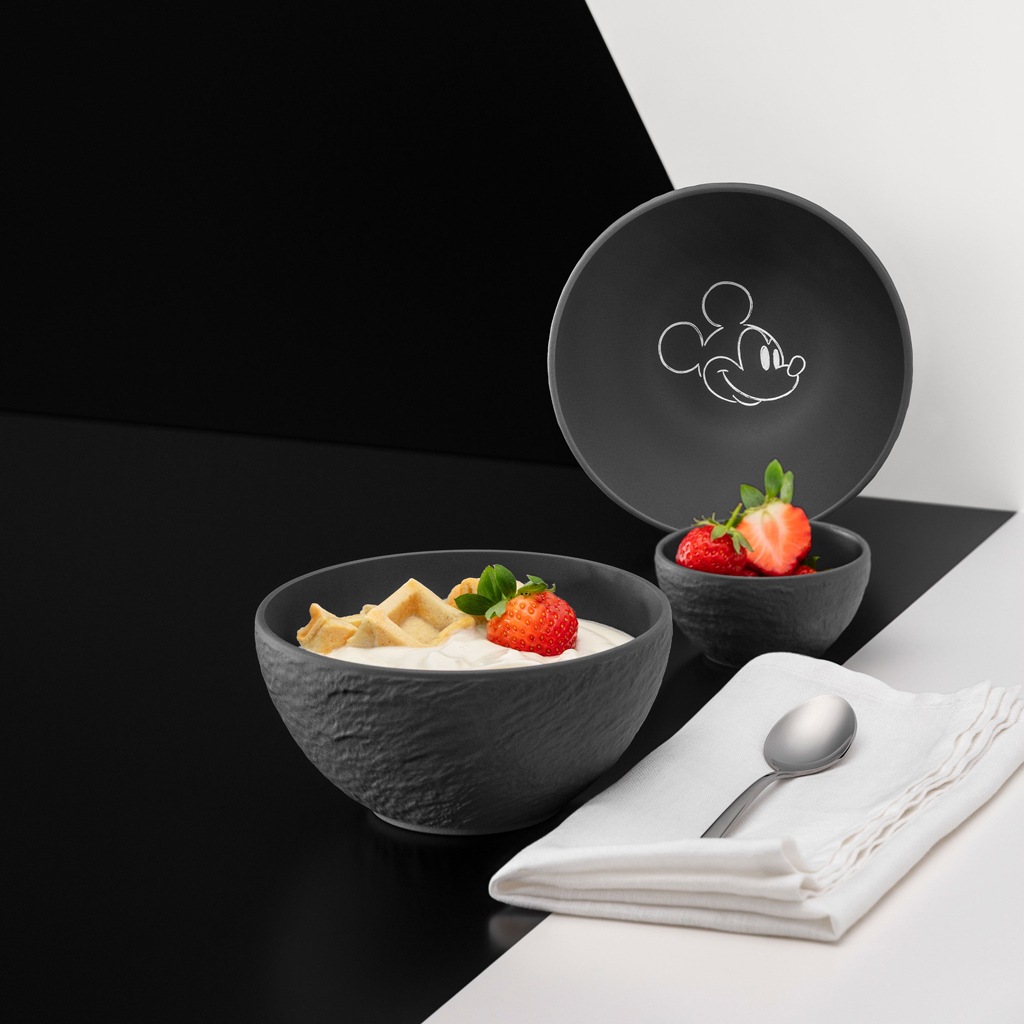 Villeroy & Boch Dipschale »Dipschalen Manufacture Rock - Mickey Mouse ø 7,7 cm 6er Set schwarz« 6 Spülmaschinenfest, Mikrowellensicher