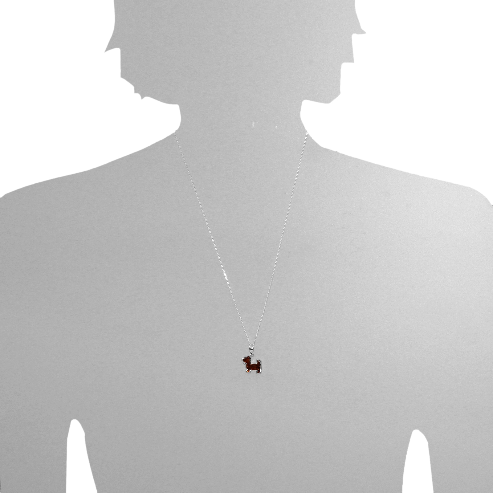 OSTSEE-SCHMUCK Kette mit Anhänger »- Hund - Silber 925/000 - Bernstein«