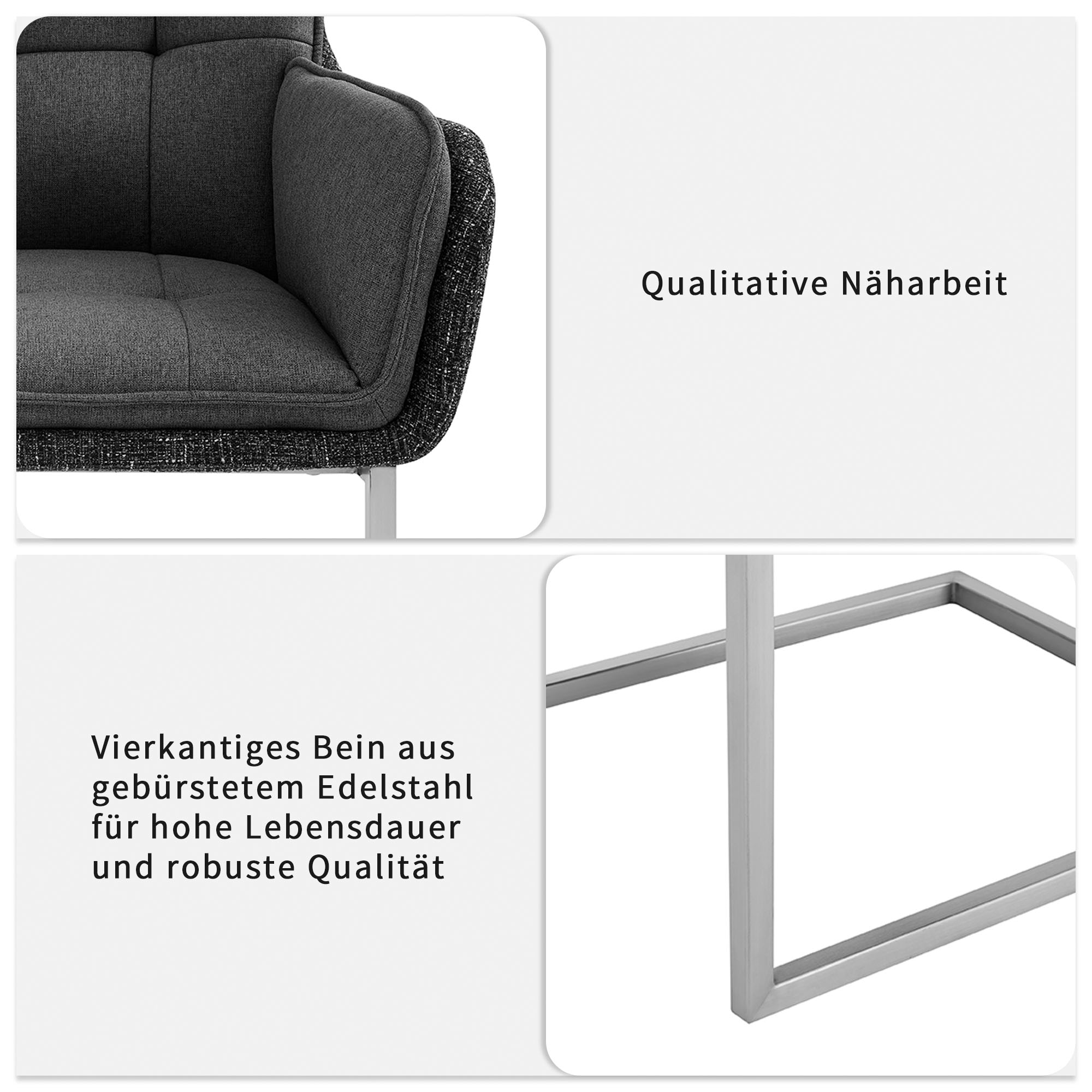 PLACES OF STYLE Esszimmerstuhl »Durham, TOPSELLER!, 1 Esszimmerstuhl in modernem Design, Sitz und Rücken gepolstert