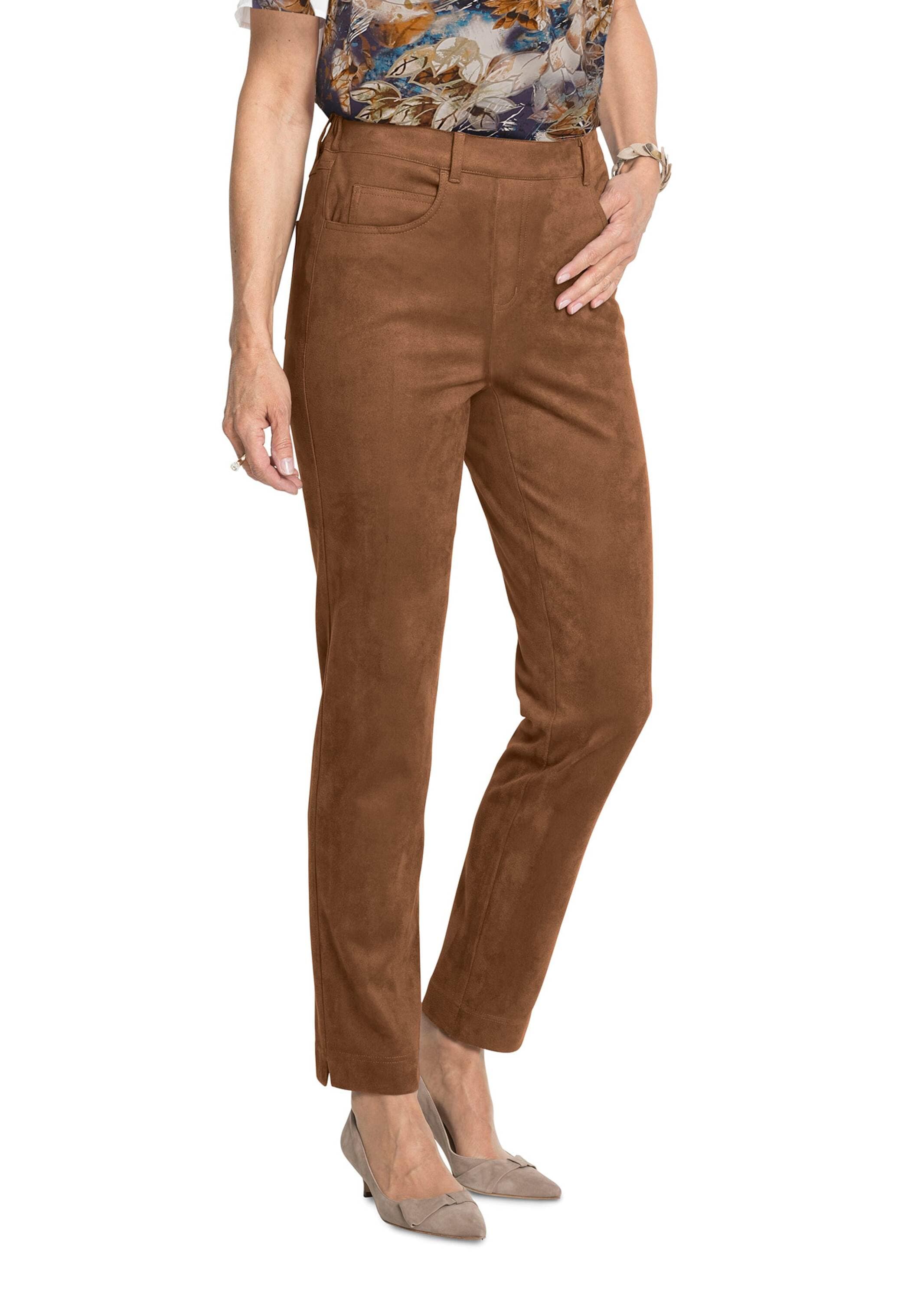 GOLDNER 2-in-1-Hose »Bi-elastische Hose in superweichem Veloursleder-Look«  Sportiver 5-Pocket-Stil