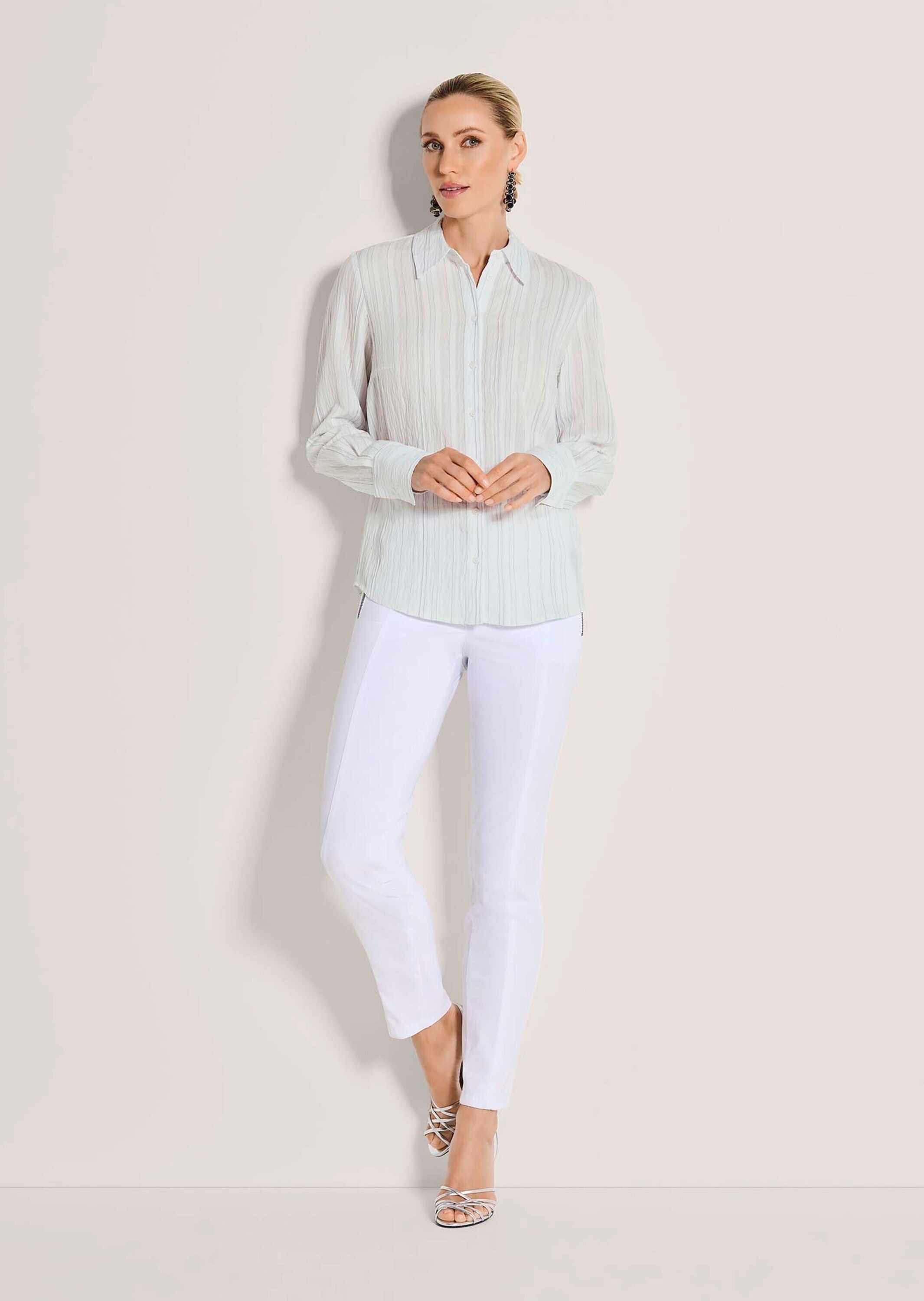 MADELEINE Hemdbluse »Hemdbluse Viskosebluse mit Streifenmuster« Hemdbluse mut Rückepasse