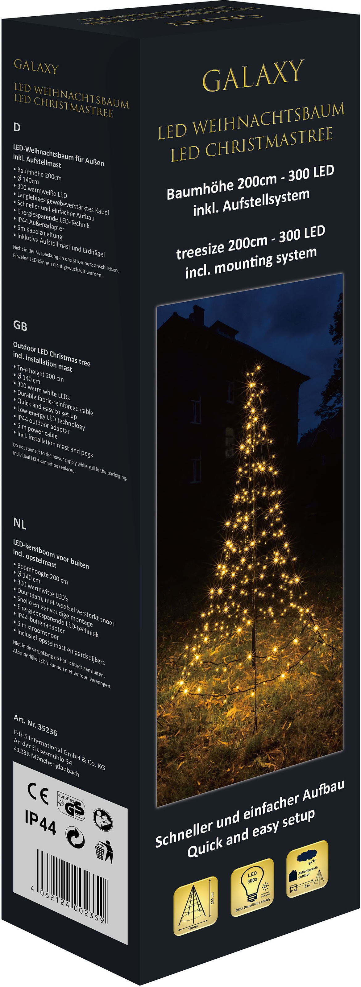 GALAXY LED Baum »Galaxy«, 480 flammig-flammig, mit Aufstellmast, aus Metall und Kunststoff, mit warmweißen LEDs