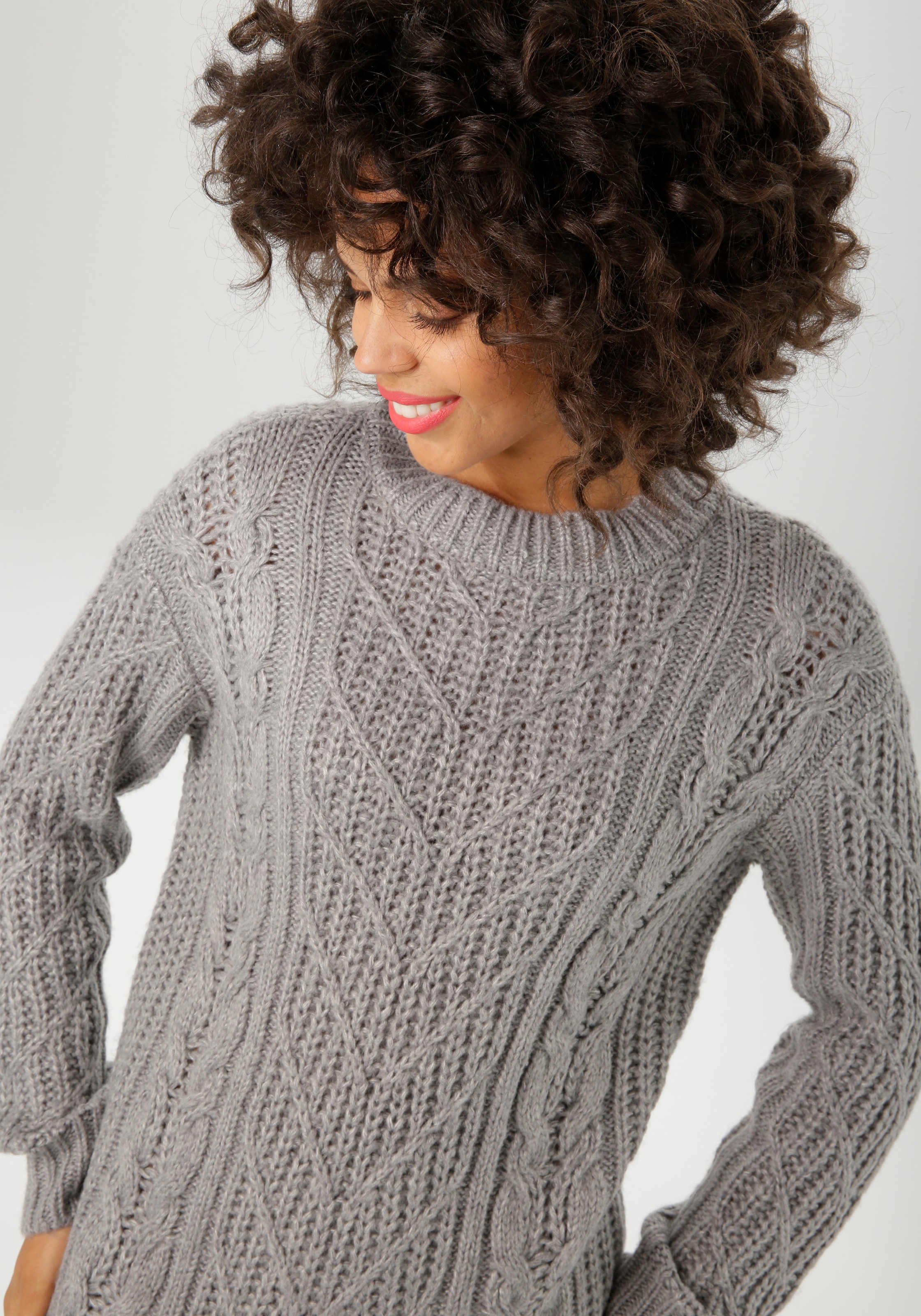 Aniston CASUAL Strickkleid, im trendigen Muster-Mix - NEUE KOLLEKTION