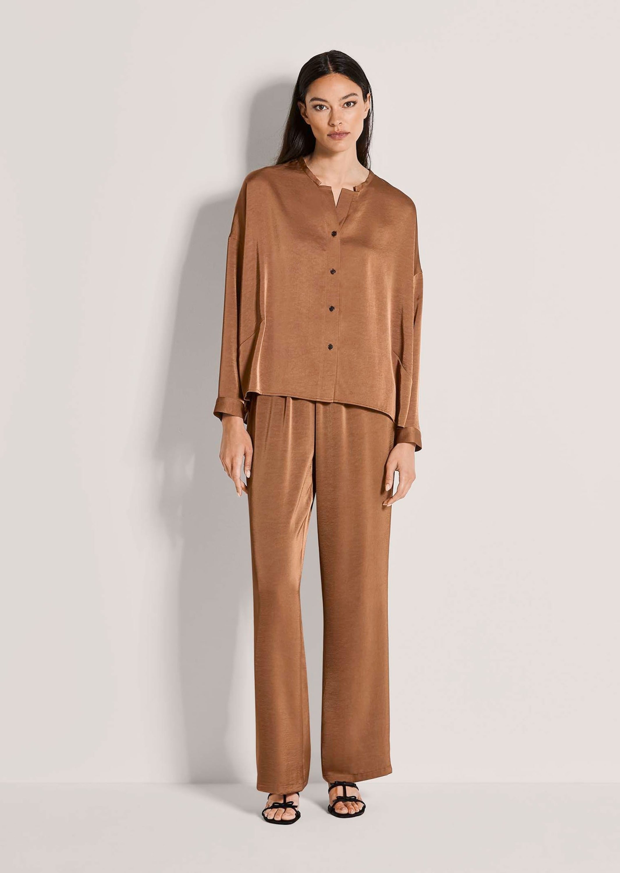 MADELEINE Langarmbluse »Satinbluse Oversized-Bluse mit Glanzeffekt« Satinoptik