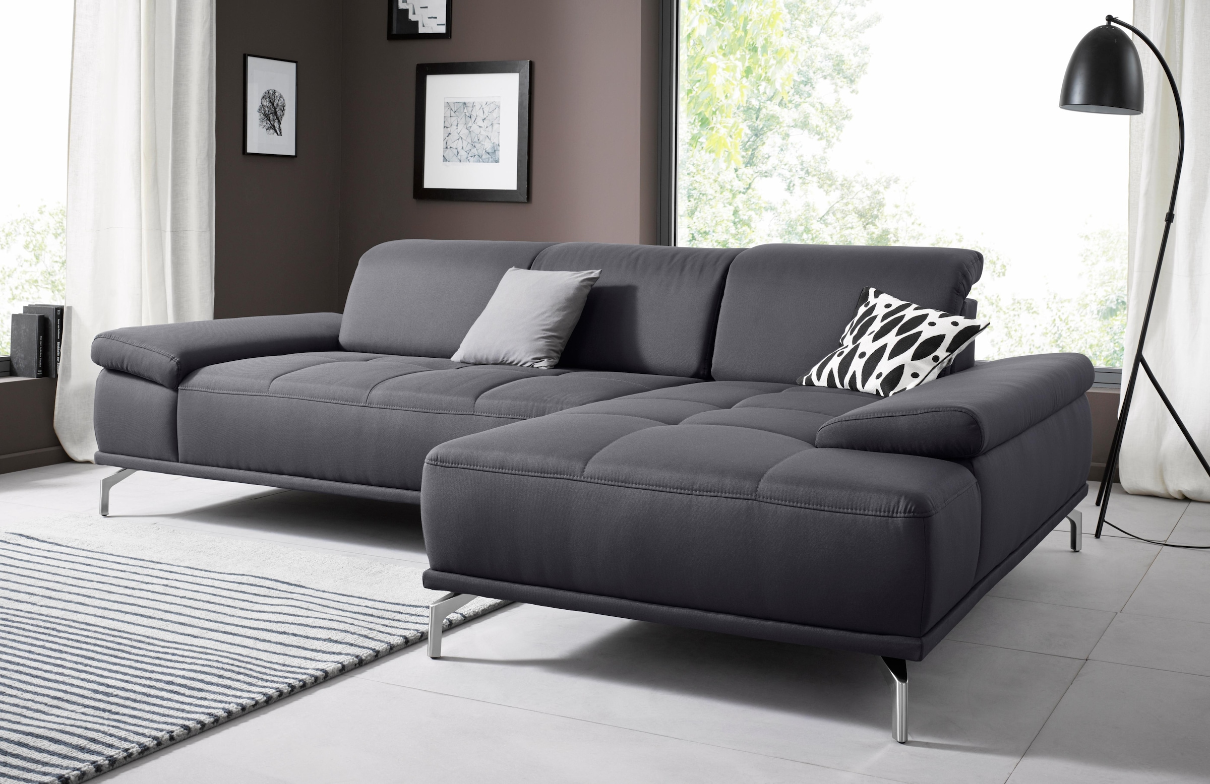 PLACES OF STYLE Ecksofa »Caluna« Inkl.Sitztiefenverstellung, wahlweise mit Kopf- und Armteilverstellung