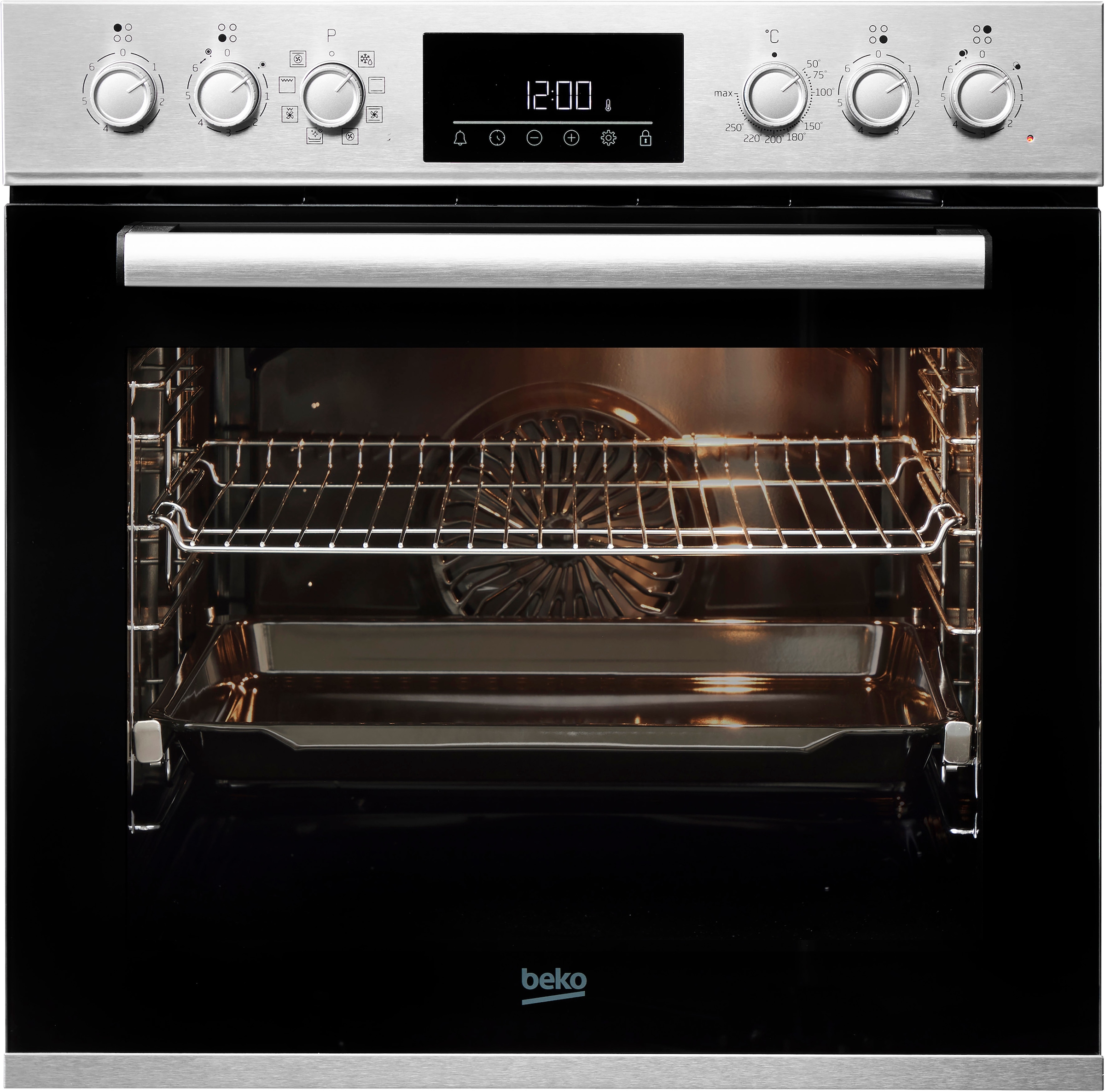 BEKO Elektro-Herd-Set »BBUM12328X«, mit 1-fach-Teleskopauszug