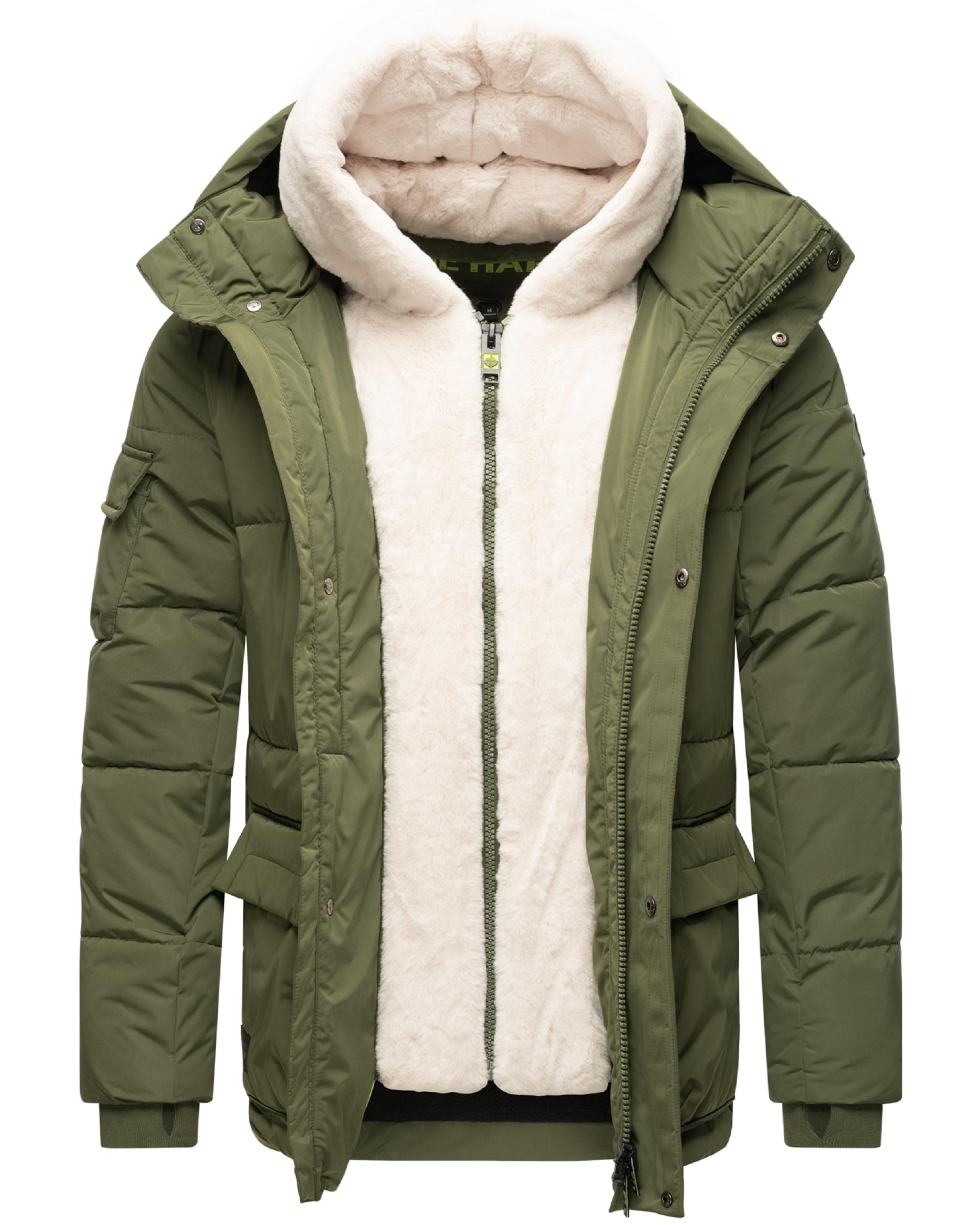 Stone Harbour Winterjacke »Winterjacke Lauroo XX«, mit Kapuze, urbane Herren Steppjacke mit kuscheligem Kunstpelz-Kragen