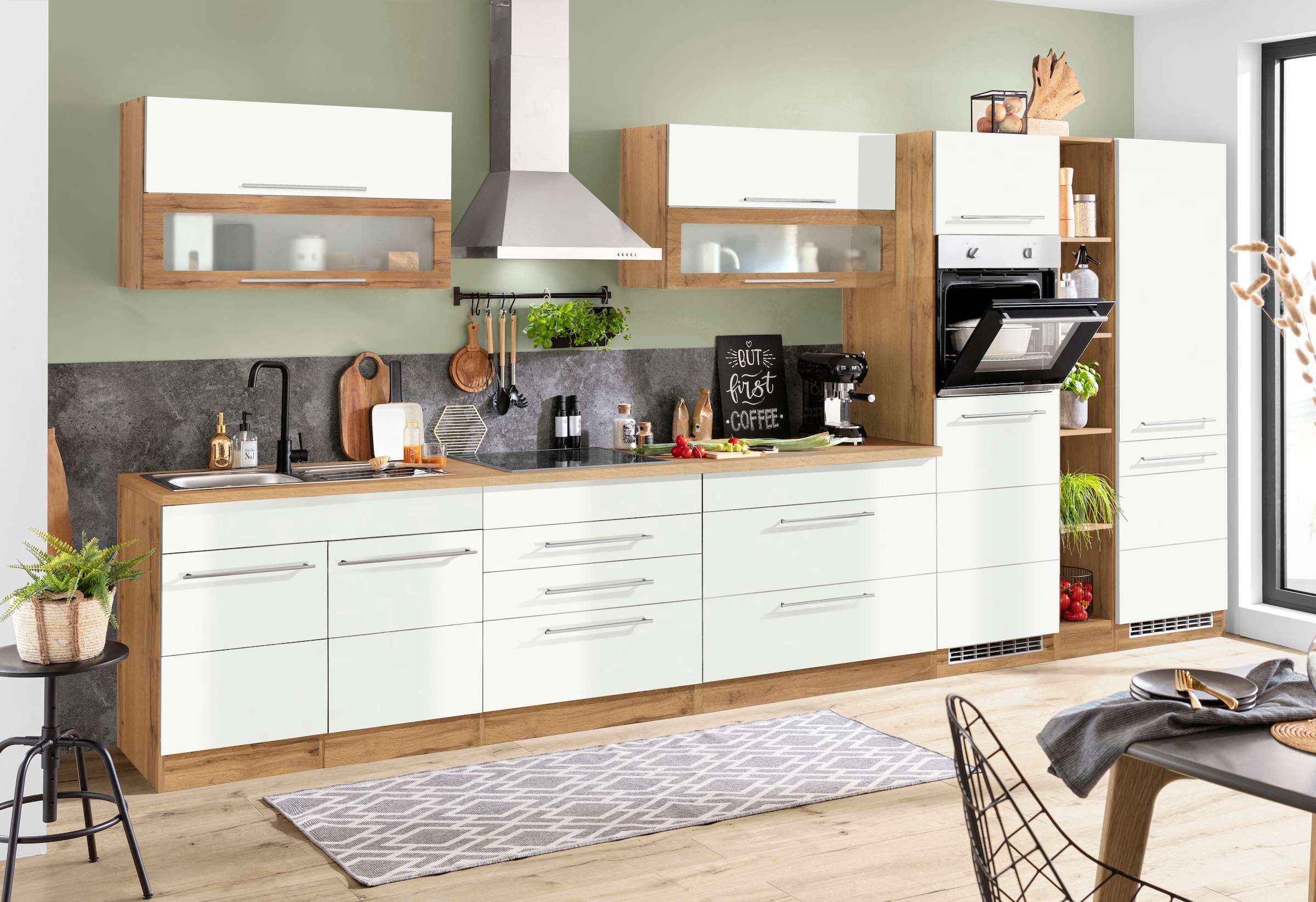 KOCHSTATION Küchenzeile »KS-Wien« Breite 430 cm, wahlweise mit E-Geräten und Induktion