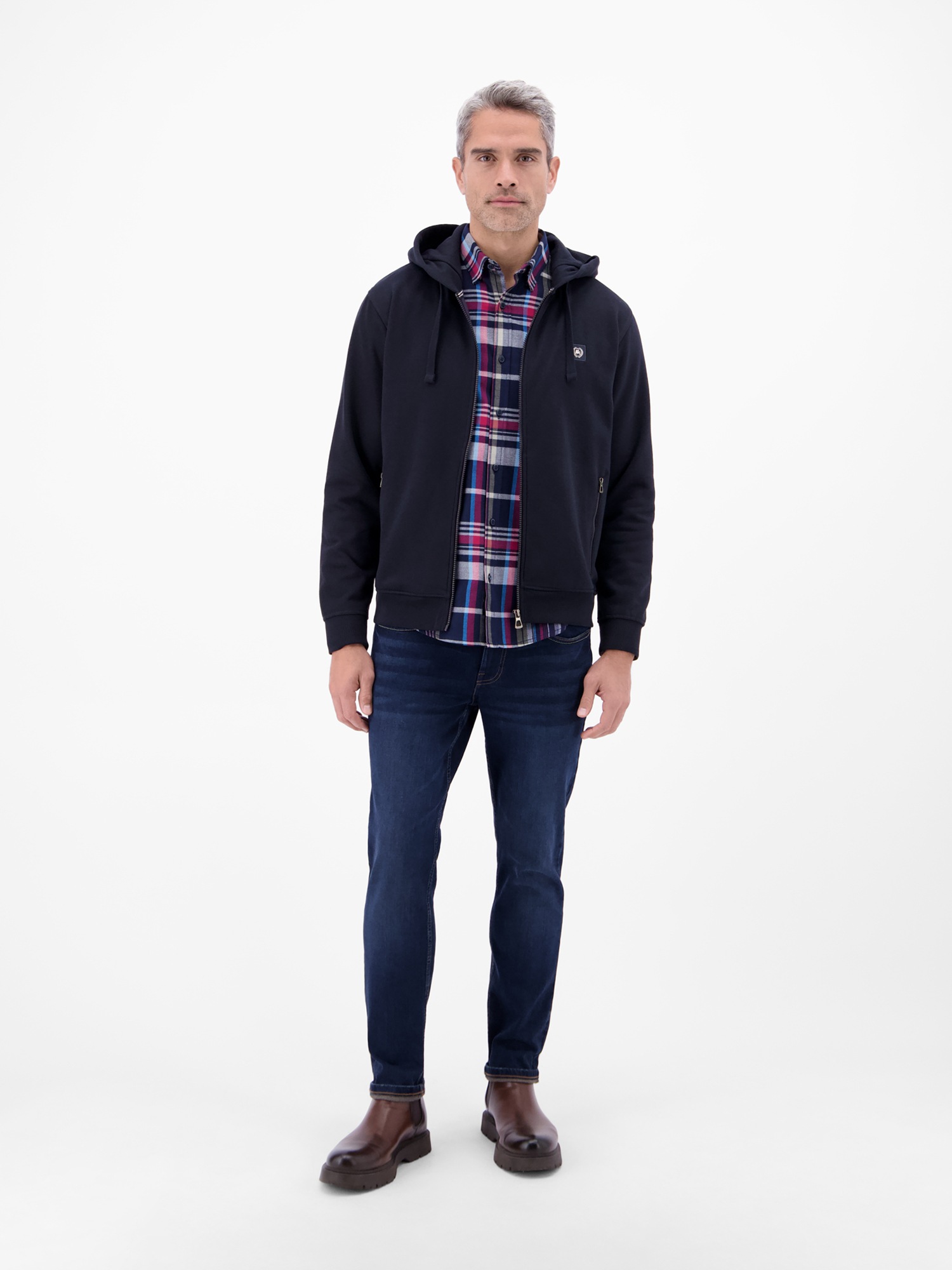 LERROS Sweatjacke »Hoodie Sweat-Jacke« Kapuzensweatjacke mit Tunnelzug und seitlichen Reißverschlusstaschen