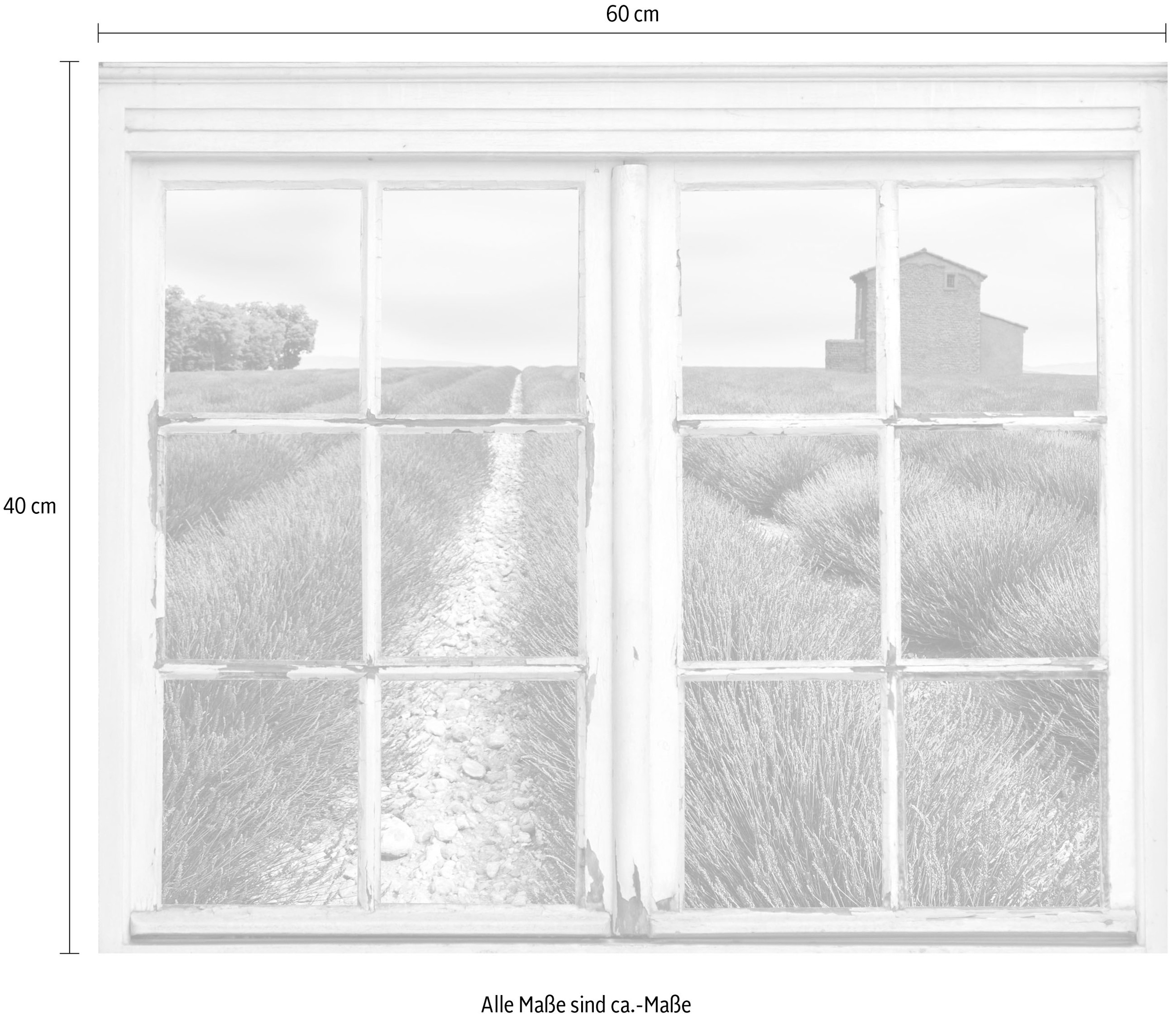 queence Wandsticker »Blumenfeld«, Wandsticker, Wandbild, selbstklebend, 3D, Fenster