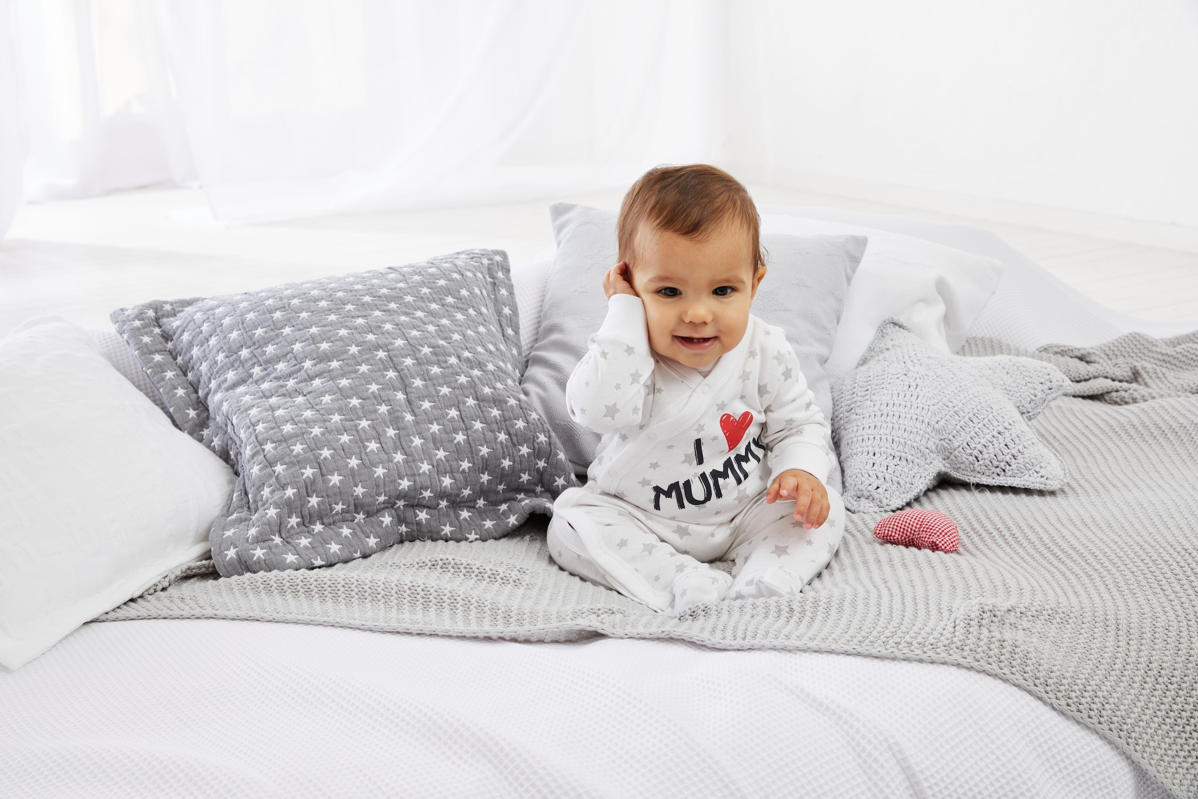 Klitzeklein Schlafoverall »I love Mummy / I love Daddy«, (Packung, 2 tlg.), aus Bio-Baumwolle, Baby-Overalls