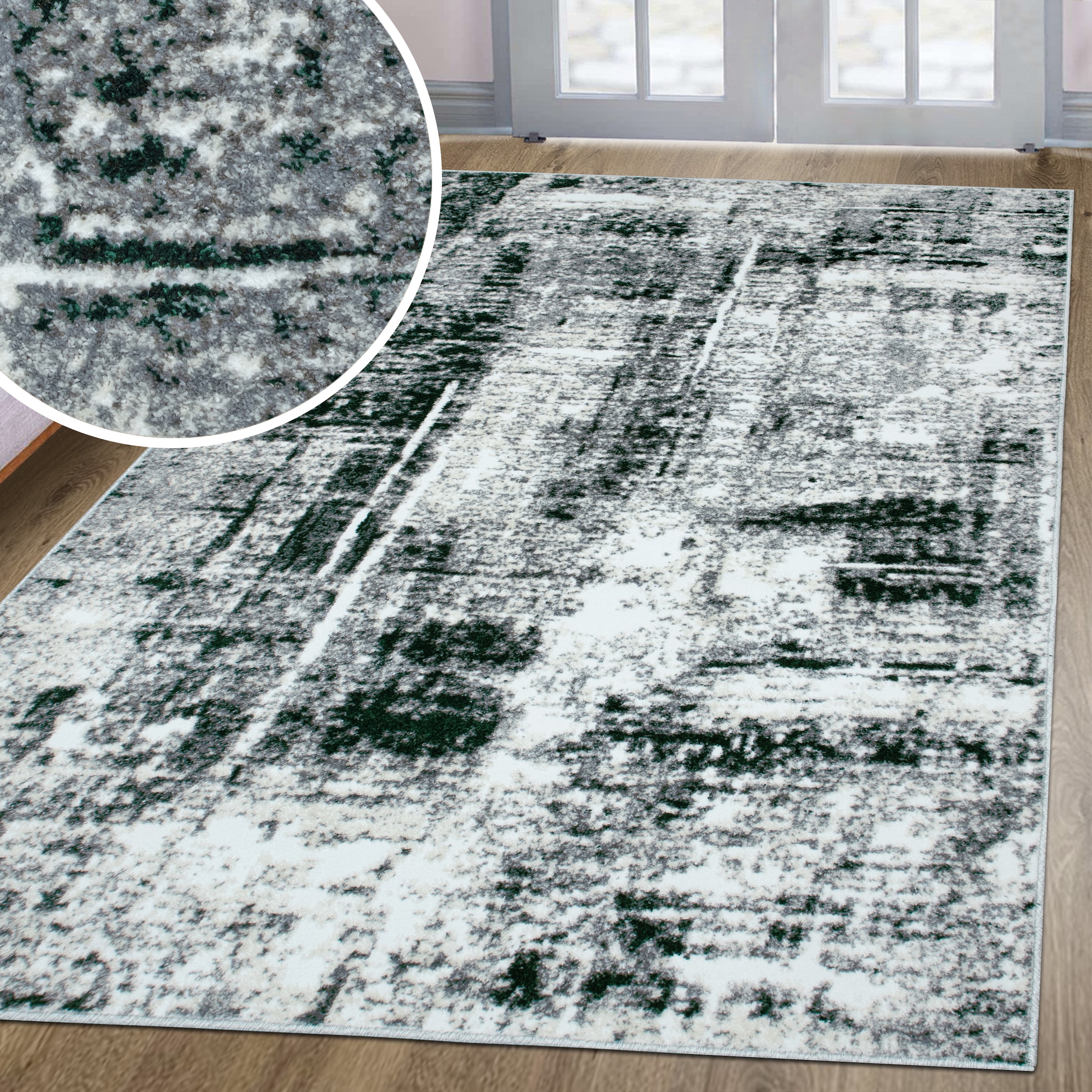 OTTO home Teppich »Salsa« rechteckig 9 mm Höhe mit besonders weichem Flor, Kurzflor, im Vintage-Look, dichte Qualität